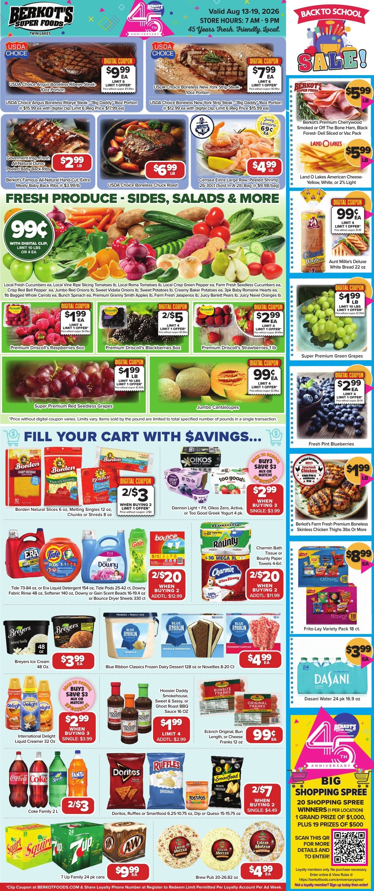 Berkot's Super Foods (Twin Lakes, WI) Weekly Ad August 12 - 18, 2026