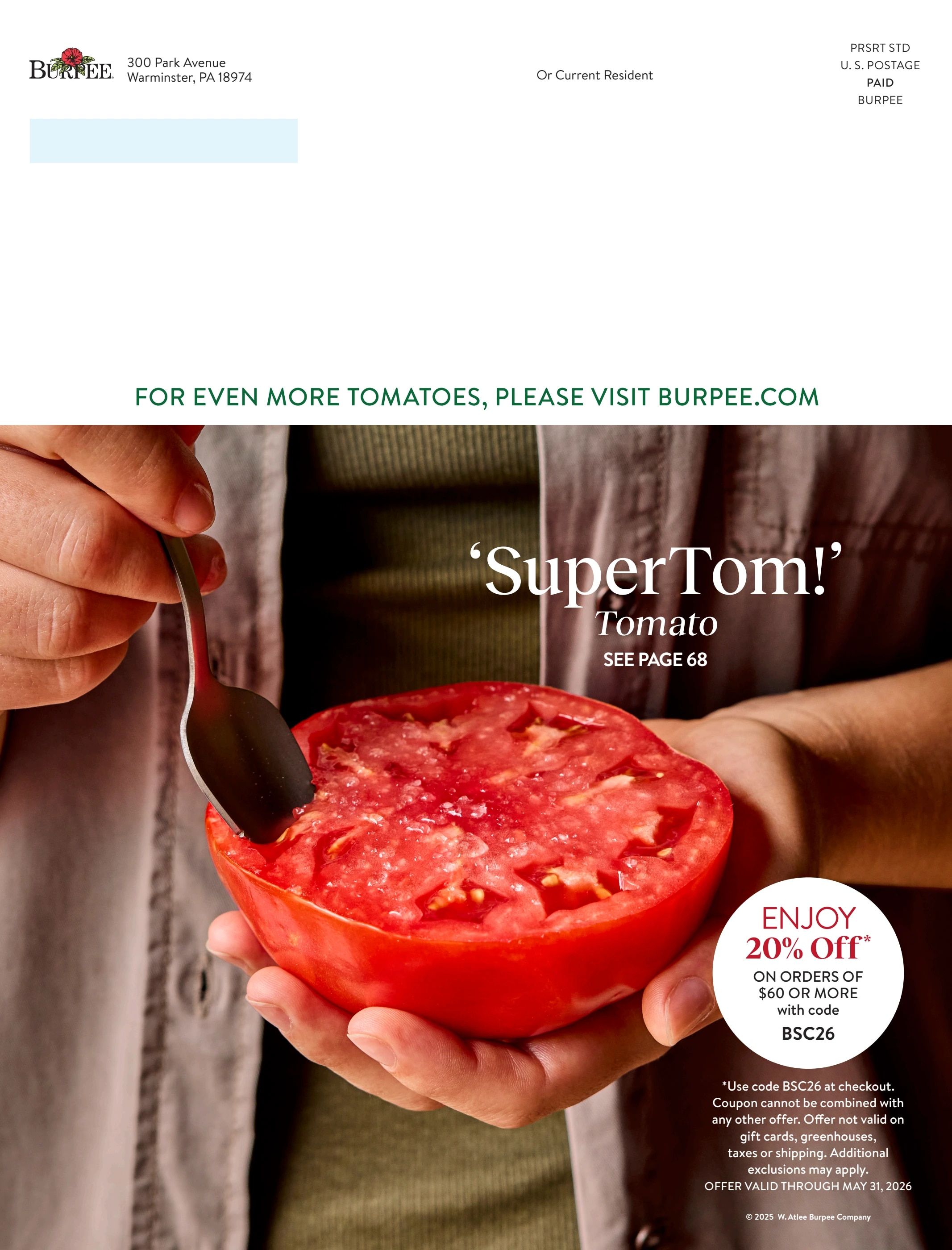 Burpee Annual Seed Catalog Weekly Ad January 1 - December 31, 2026