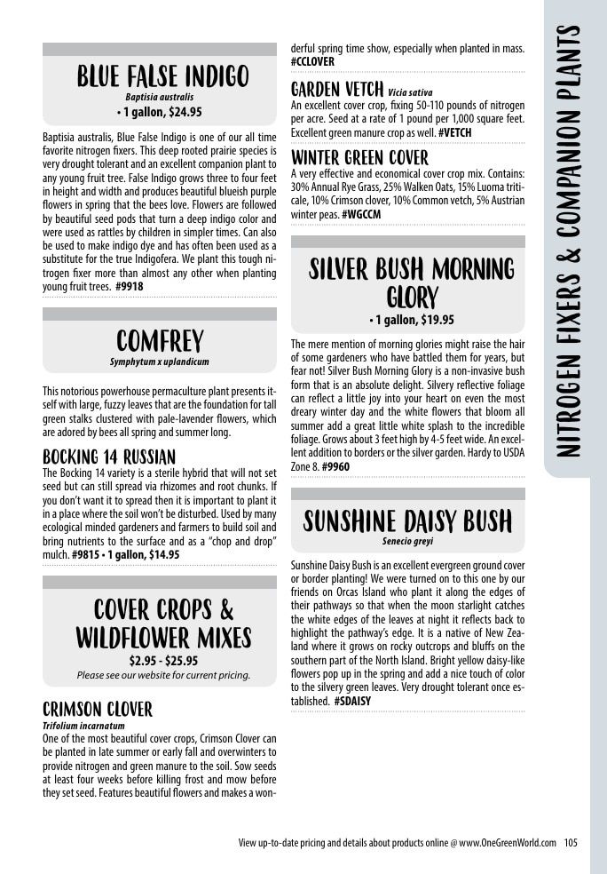 One Green World Annual Catalog Weekly Ad January 1 - December 31, 2026