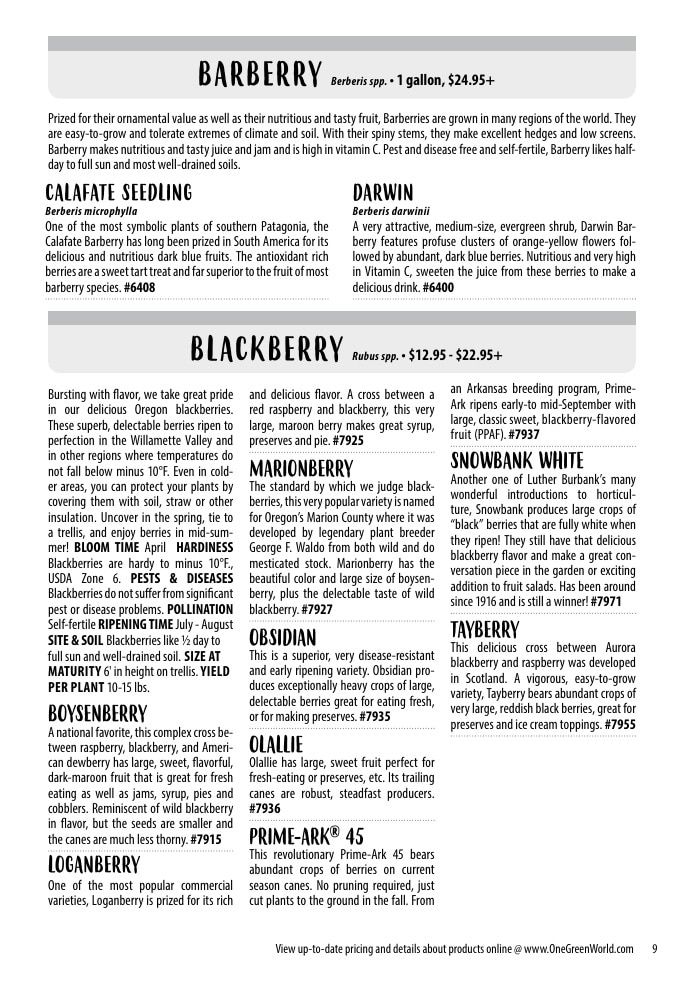 One Green World Annual Catalog Weekly Ad January 1 - December 31, 2026