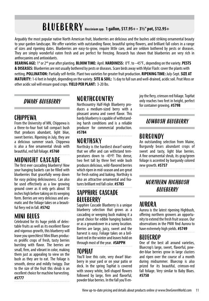 One Green World Annual Catalog Weekly Ad January 1 - December 31, 2026