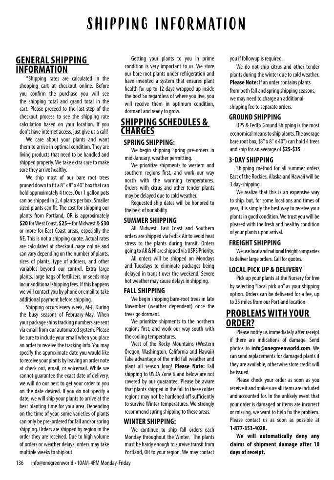 One Green World Annual Catalog Weekly Ad January 1 - December 31, 2026