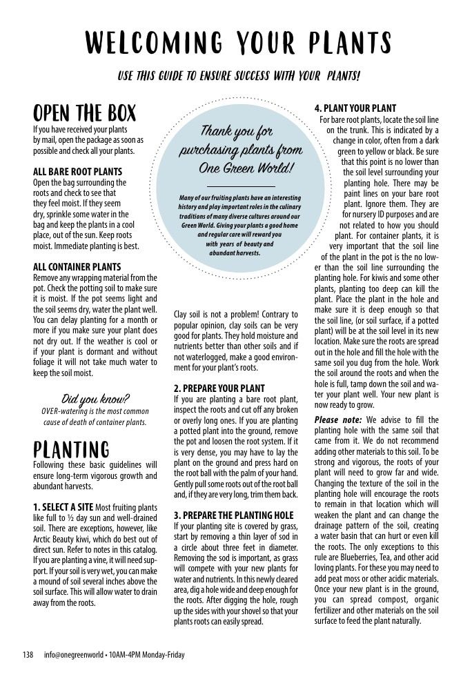 One Green World Annual Catalog Weekly Ad January 1 - December 31, 2026