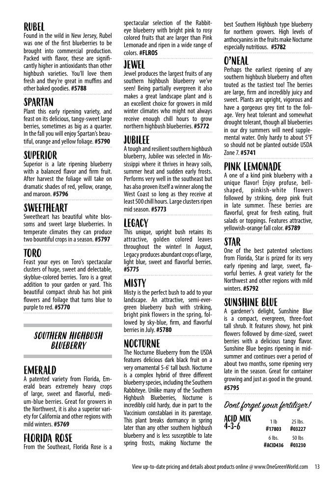 One Green World Annual Catalog Weekly Ad January 1 - December 31, 2026