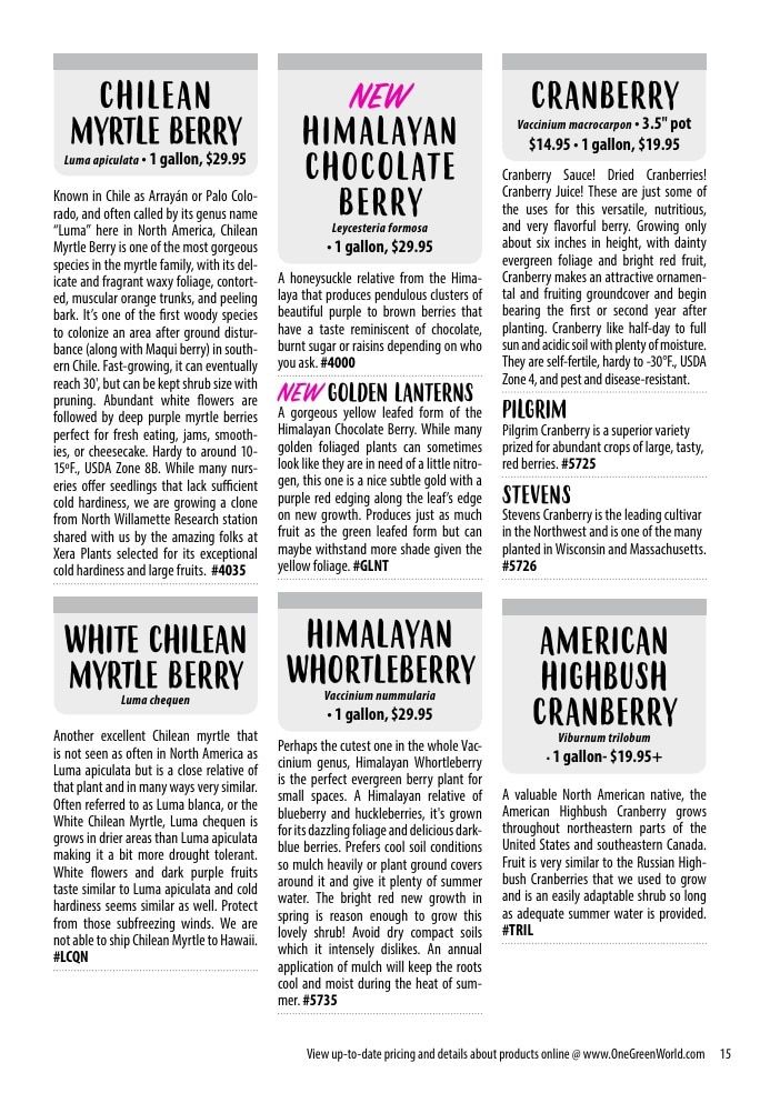 One Green World Annual Catalog Weekly Ad January 1 - December 31, 2026
