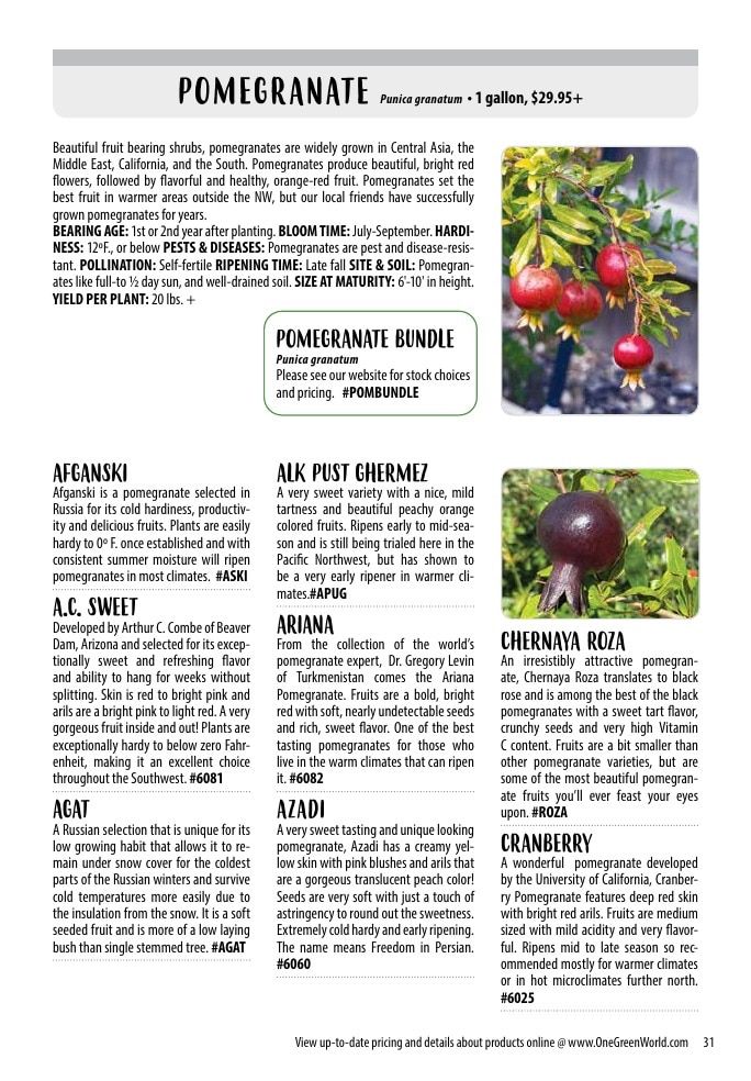 One Green World Annual Catalog Weekly Ad January 1 - December 31, 2026