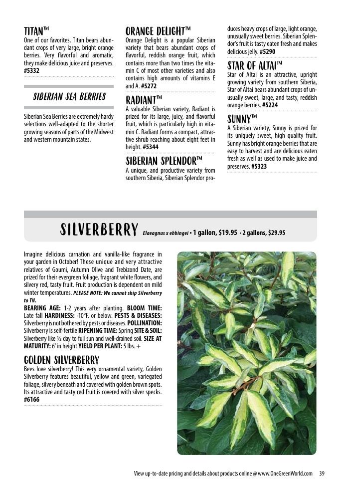 One Green World Annual Catalog Weekly Ad January 1 - December 31, 2026