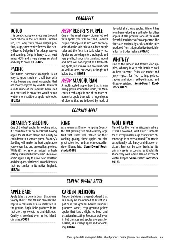 One Green World Annual Catalog Weekly Ad January 1 - December 31, 2026