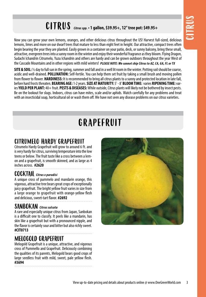 One Green World Annual Catalog Weekly Ad January 1 - December 31, 2026
