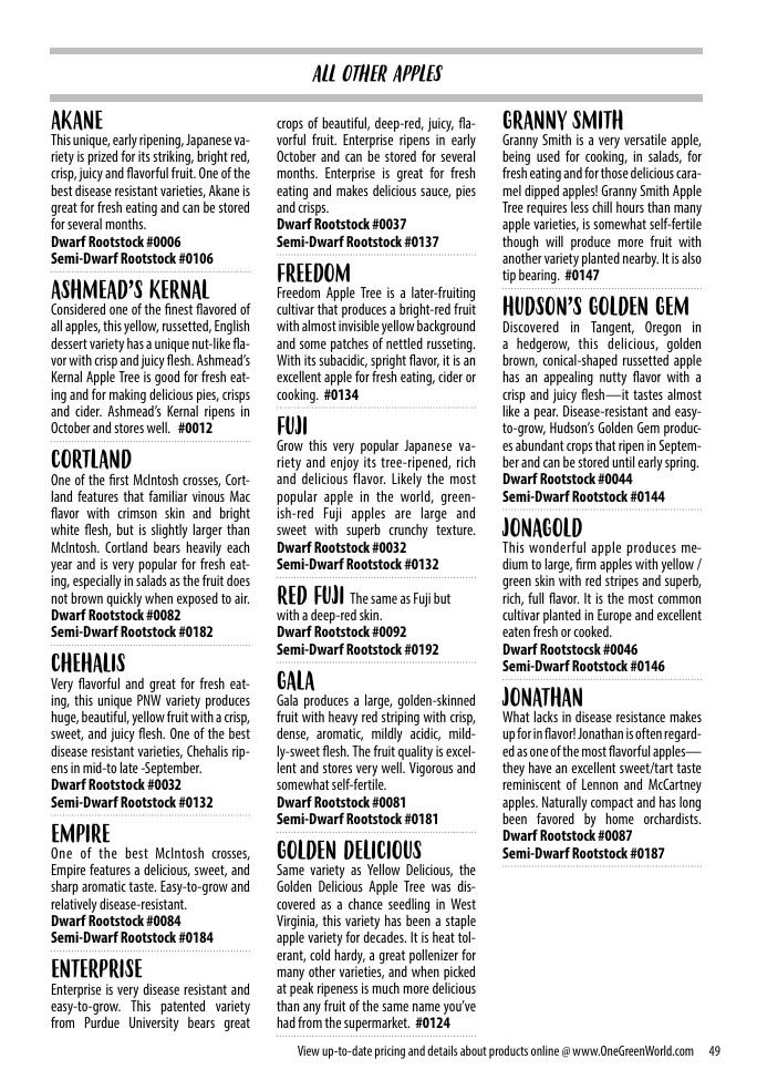 One Green World Annual Catalog Weekly Ad January 1 - December 31, 2026