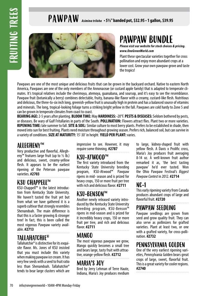 One Green World Annual Catalog Weekly Ad January 1 - December 31, 2026