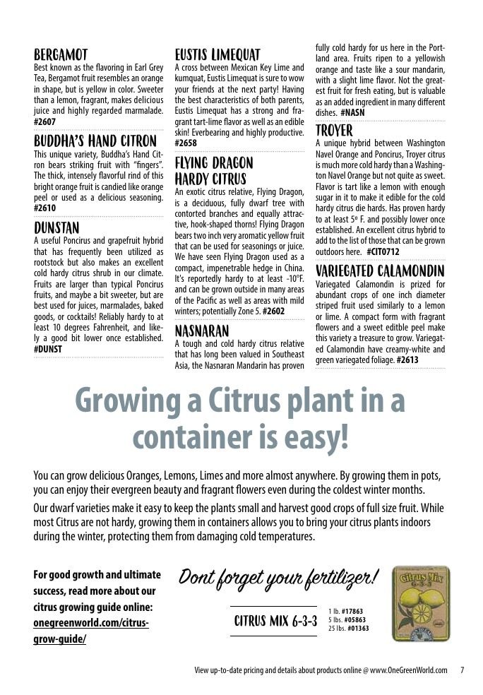 One Green World Annual Catalog Weekly Ad January 1 - December 31, 2026