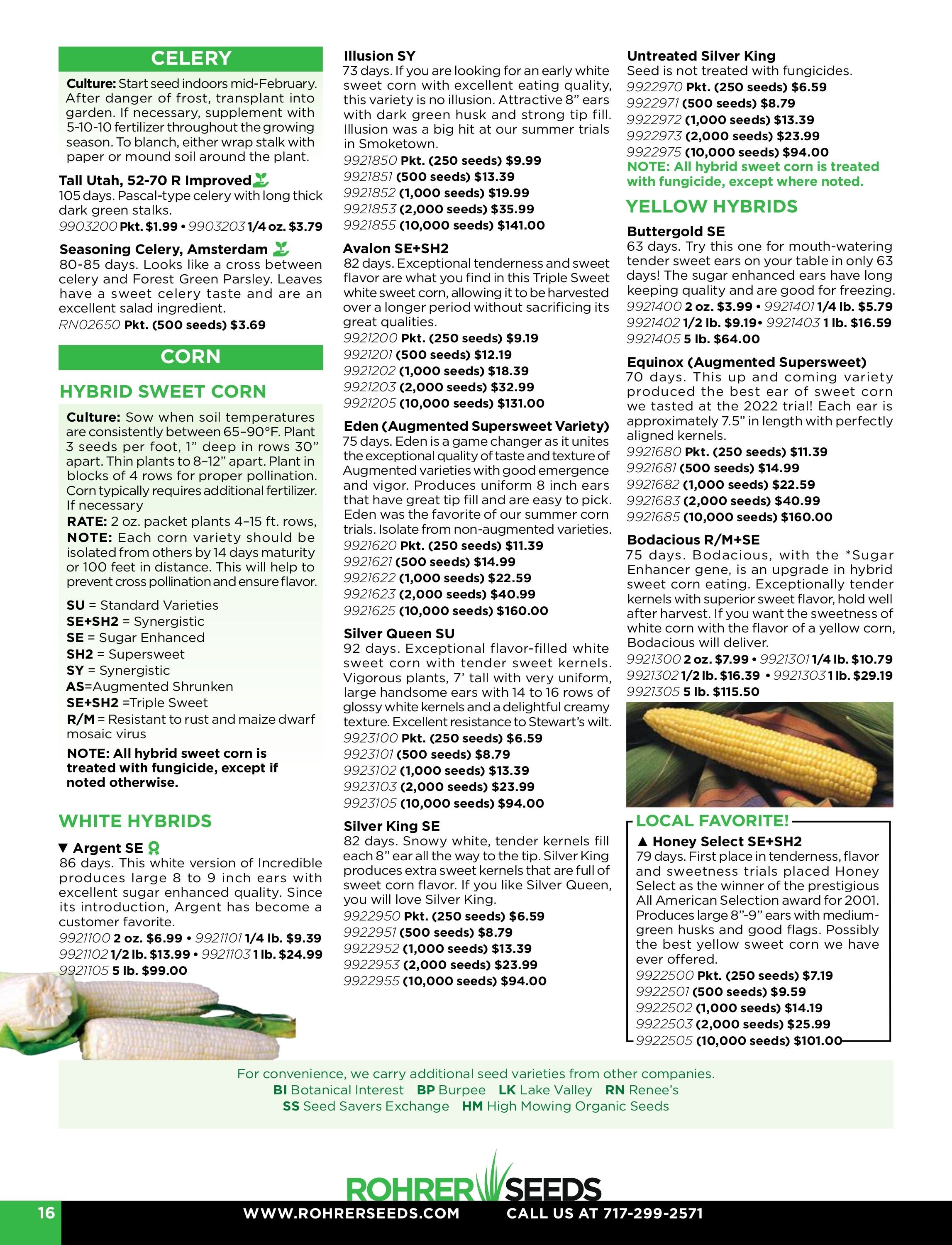 Rohrer Seeds Annual Seed Catalog Weekly Ad January 1 - December 31, 2026
