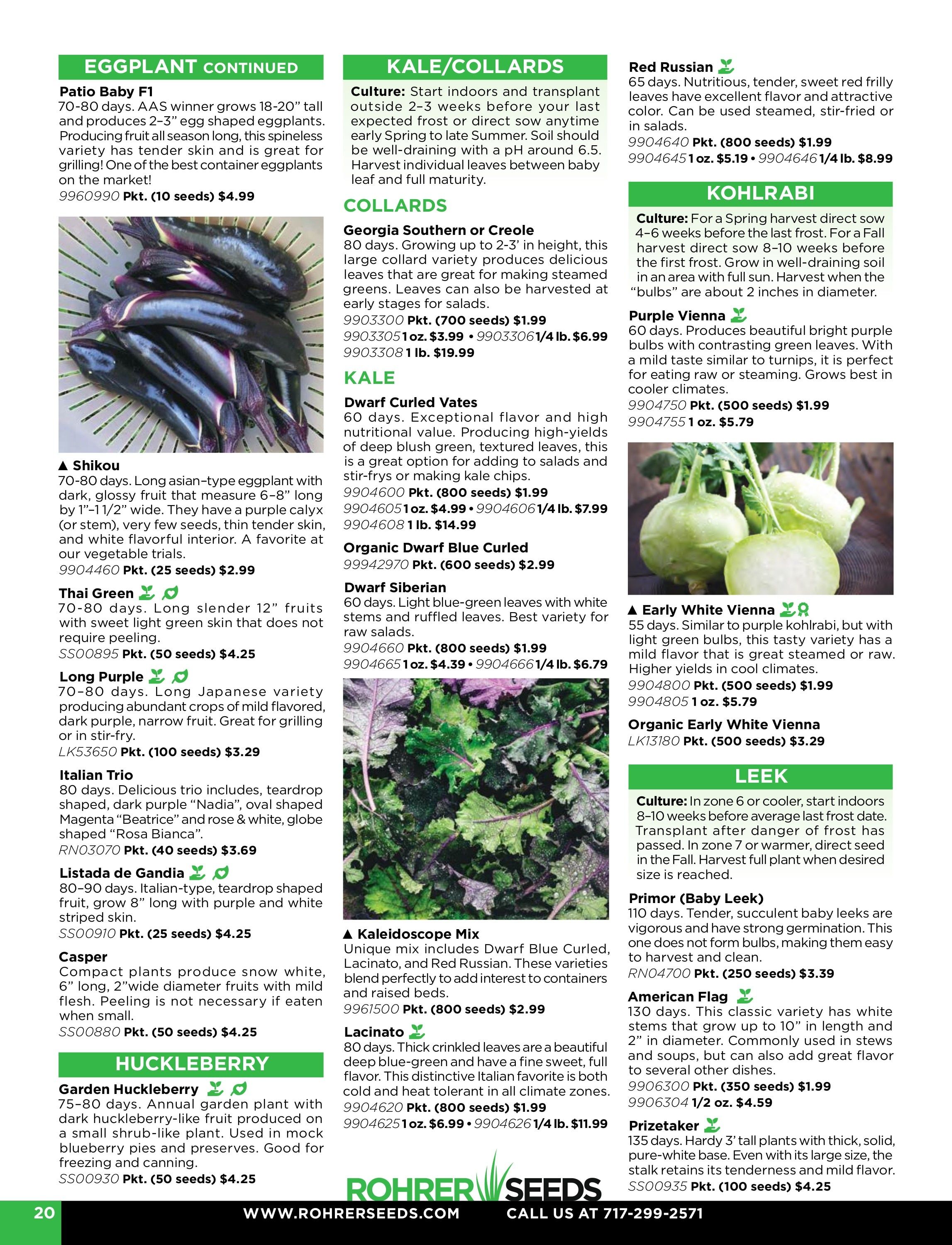 Rohrer Seeds Annual Seed Catalog Weekly Ad January 1 - December 31, 2026