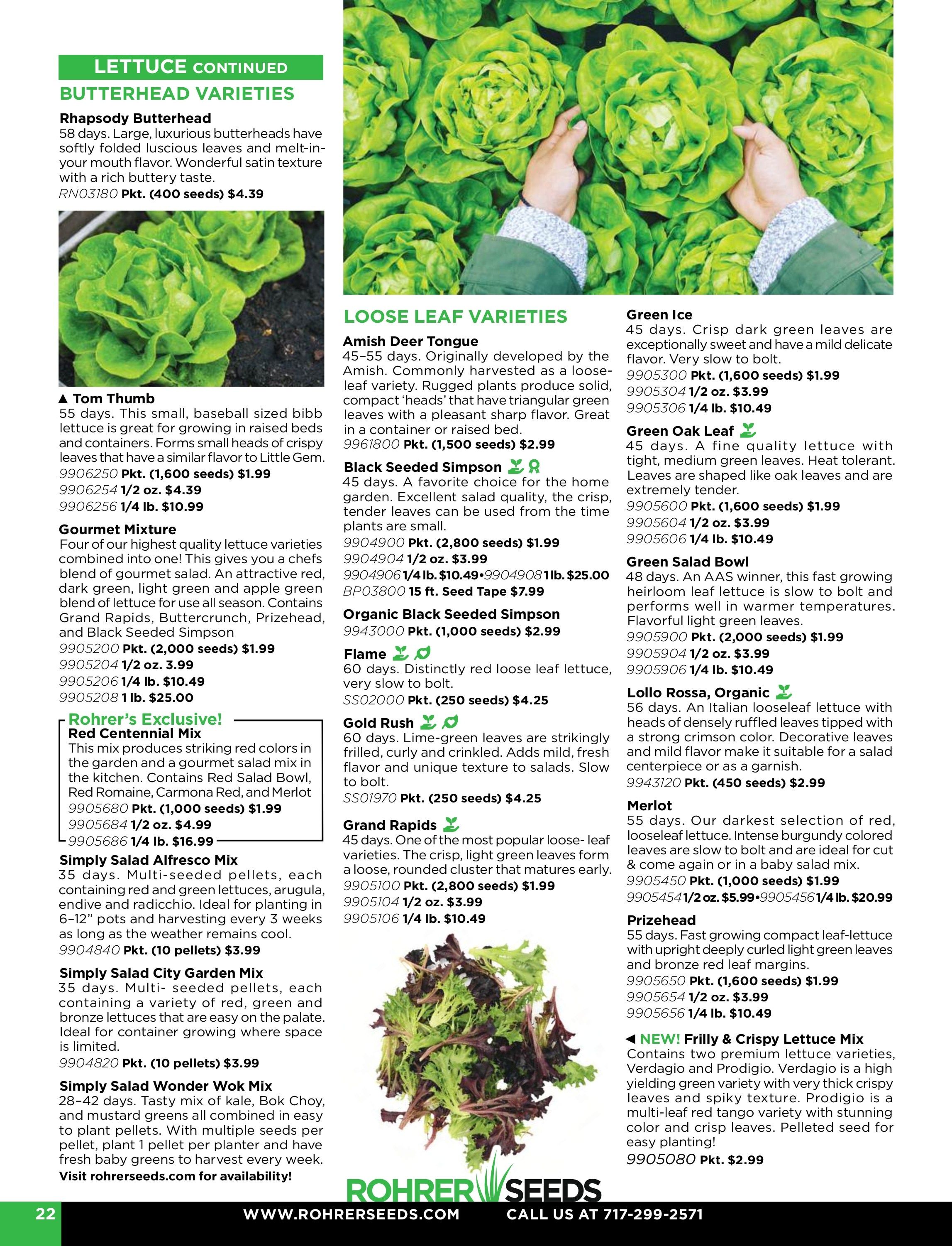 Rohrer Seeds Annual Seed Catalog Weekly Ad January 1 - December 31, 2026