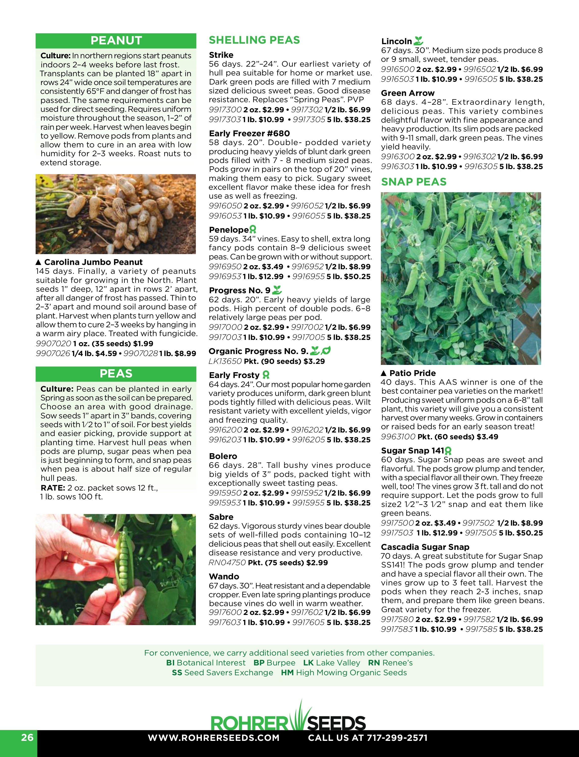 Rohrer Seeds Annual Seed Catalog Weekly Ad January 1 - December 31, 2026