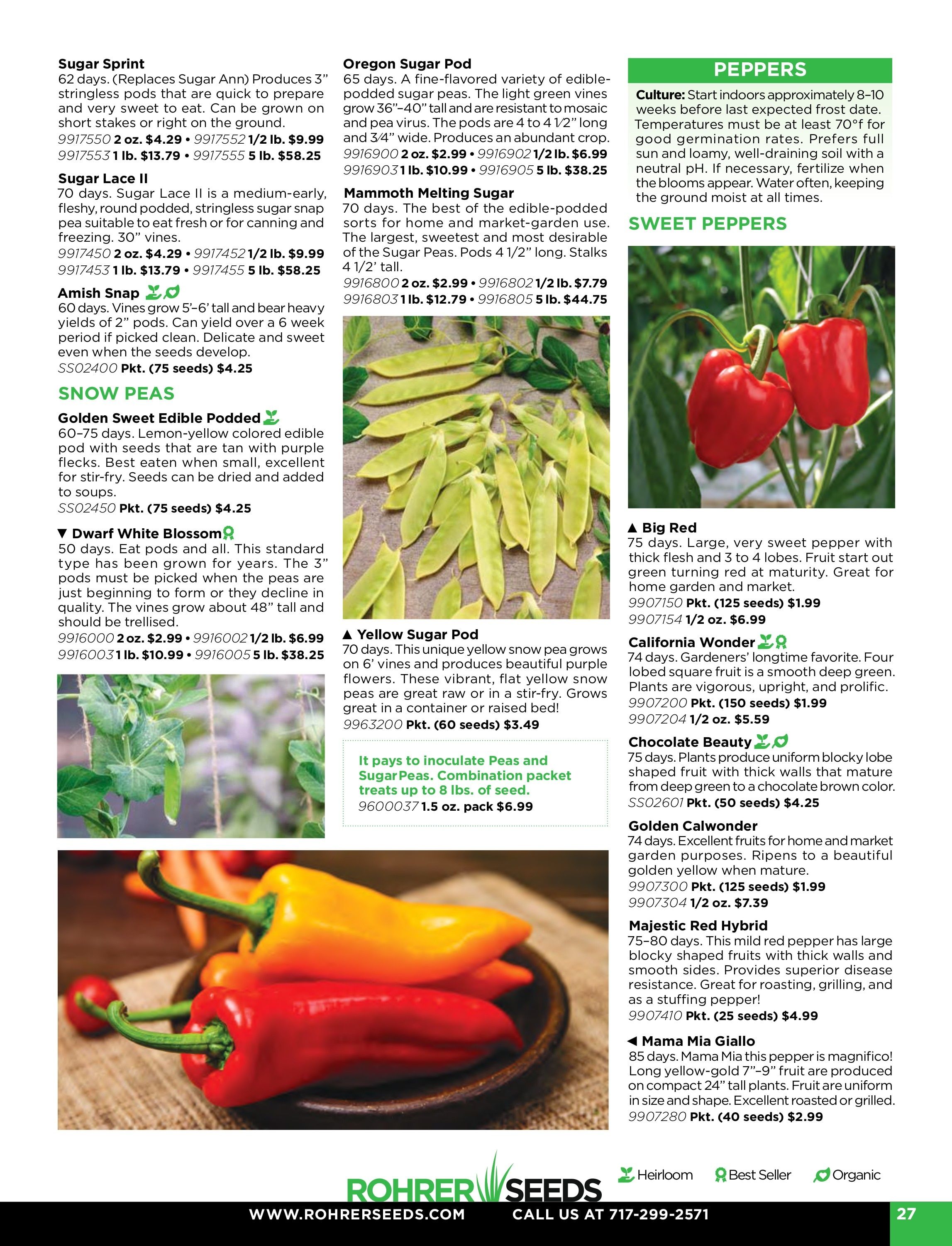 Rohrer Seeds Annual Seed Catalog Weekly Ad January 1 - December 31, 2026