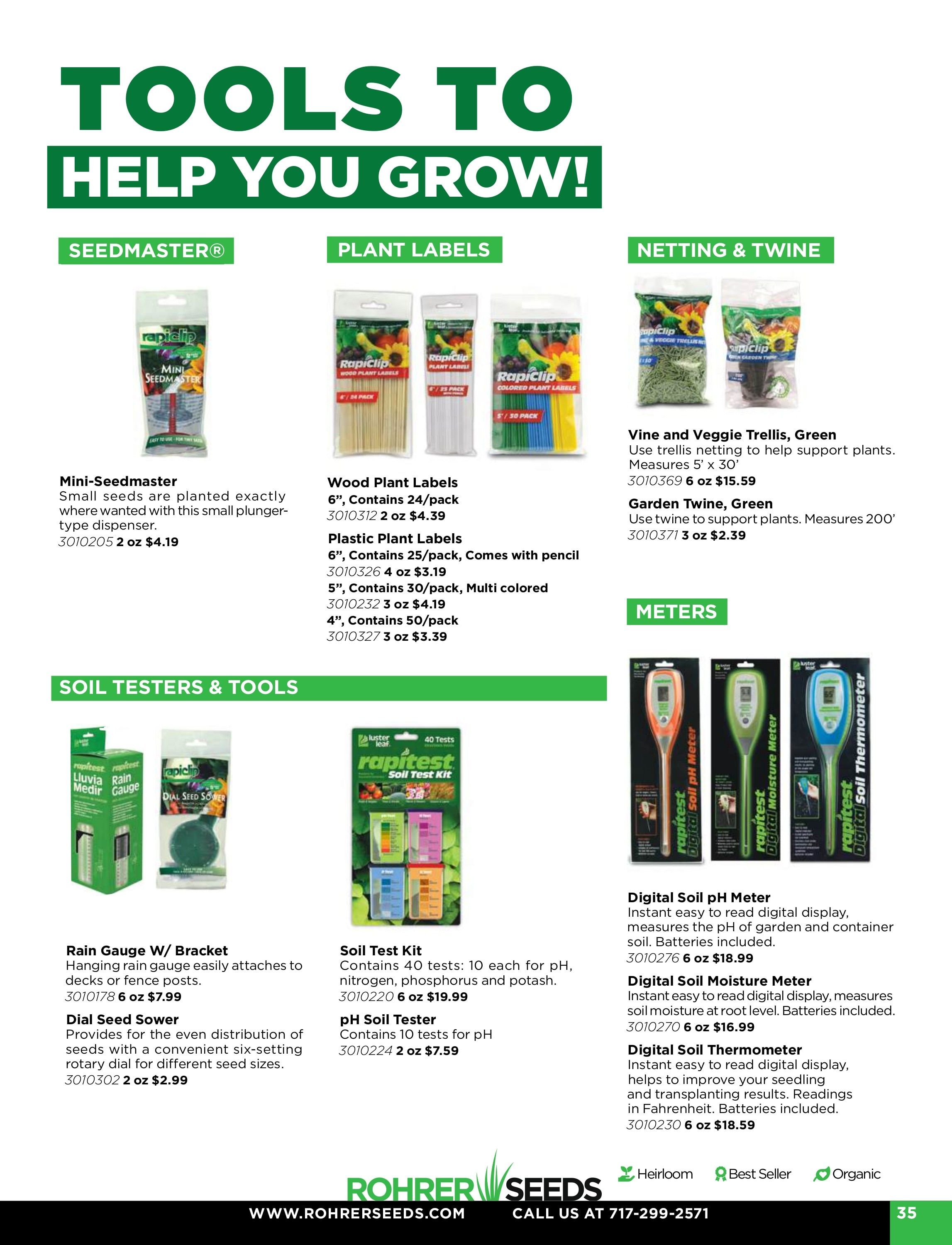 Rohrer Seeds Annual Seed Catalog Weekly Ad January 1 - December 31, 2026