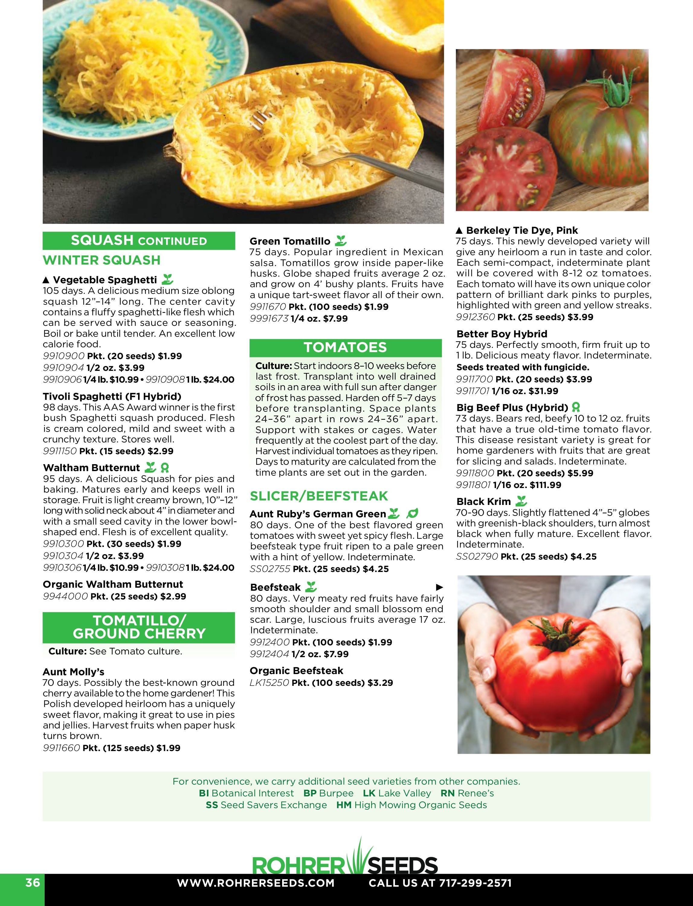 Rohrer Seeds Annual Seed Catalog Weekly Ad January 1 - December 31, 2026