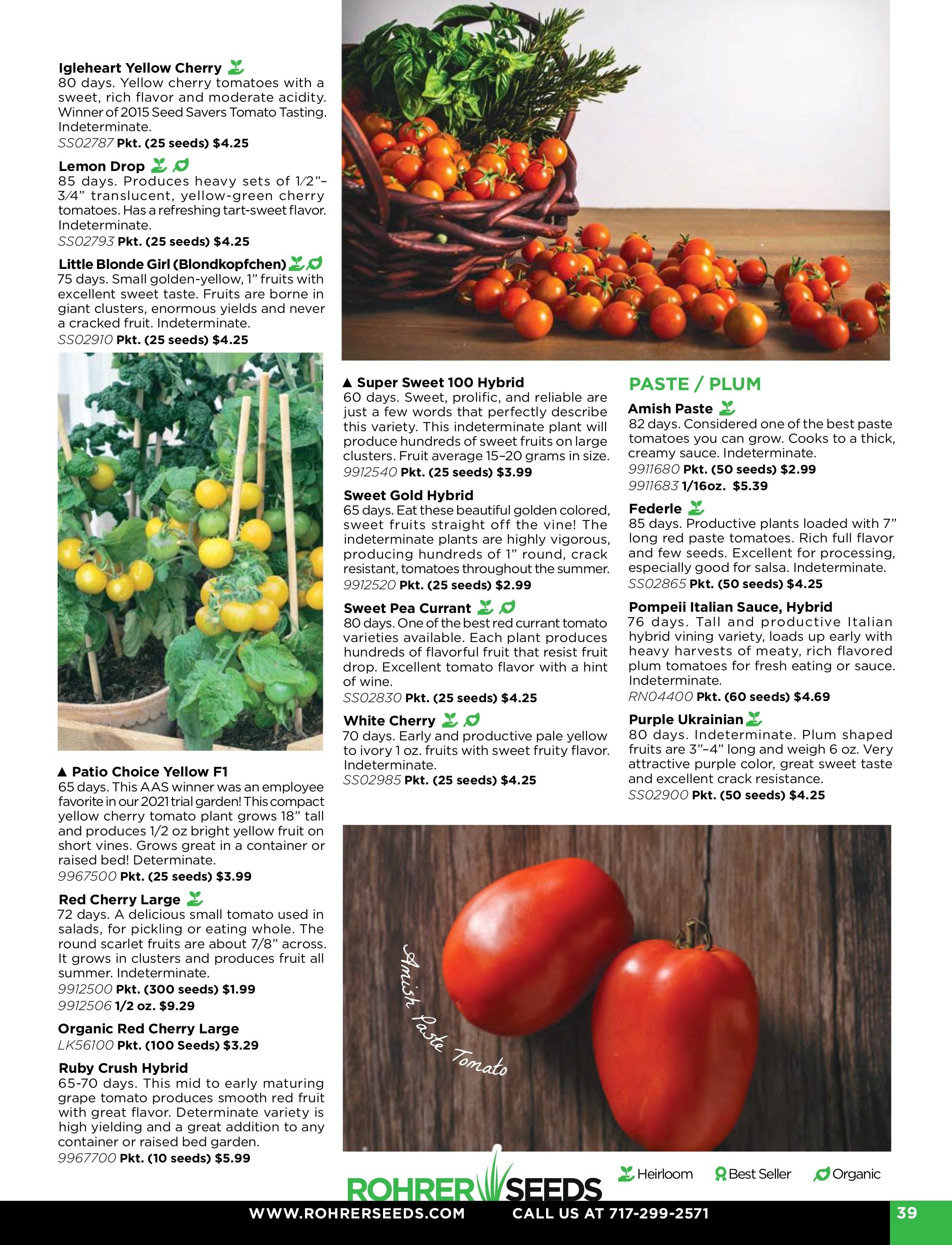 Rohrer Seeds Annual Seed Catalog Weekly Ad January 1 - December 31, 2026