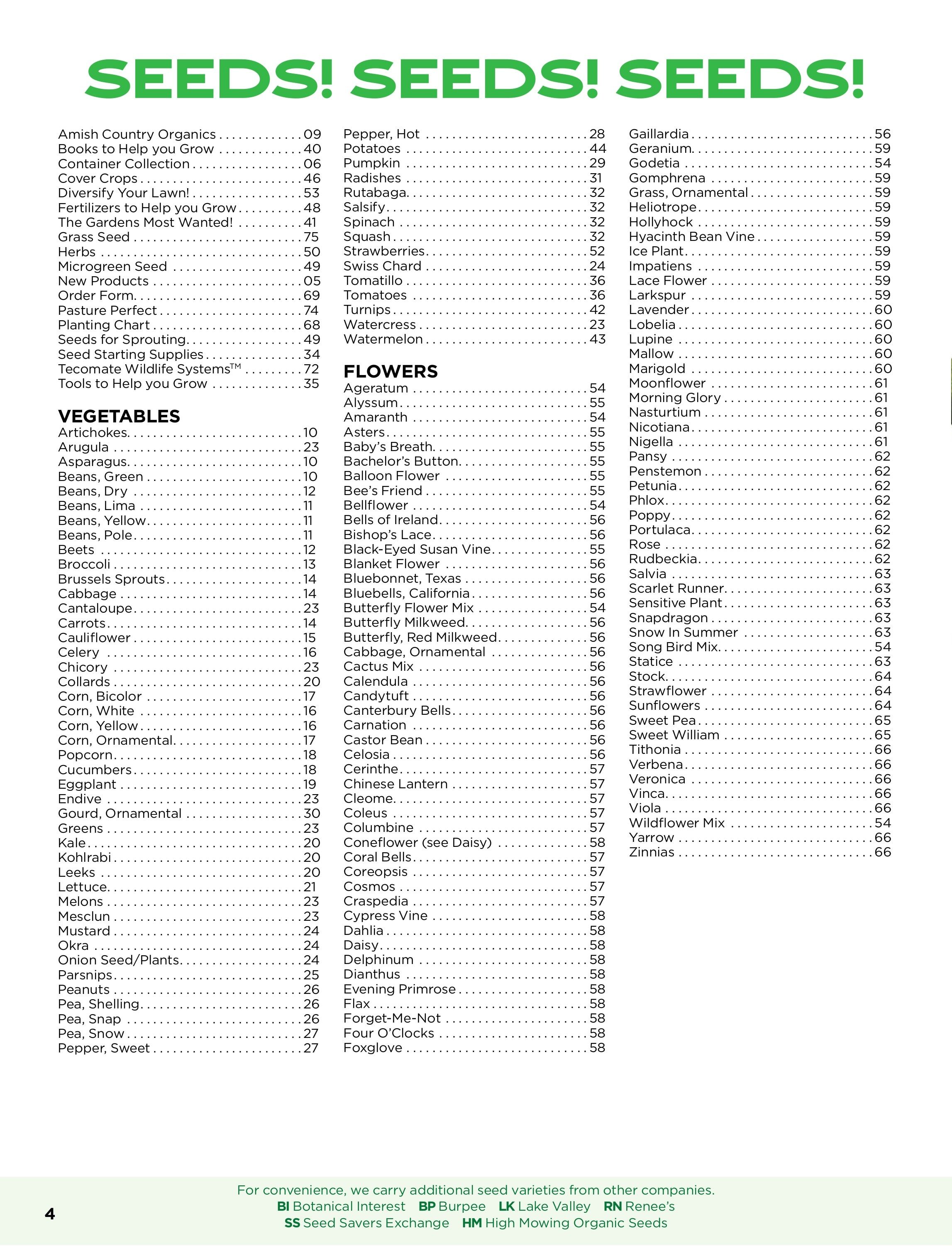 Rohrer Seeds Annual Seed Catalog Weekly Ad January 1 - December 31, 2026