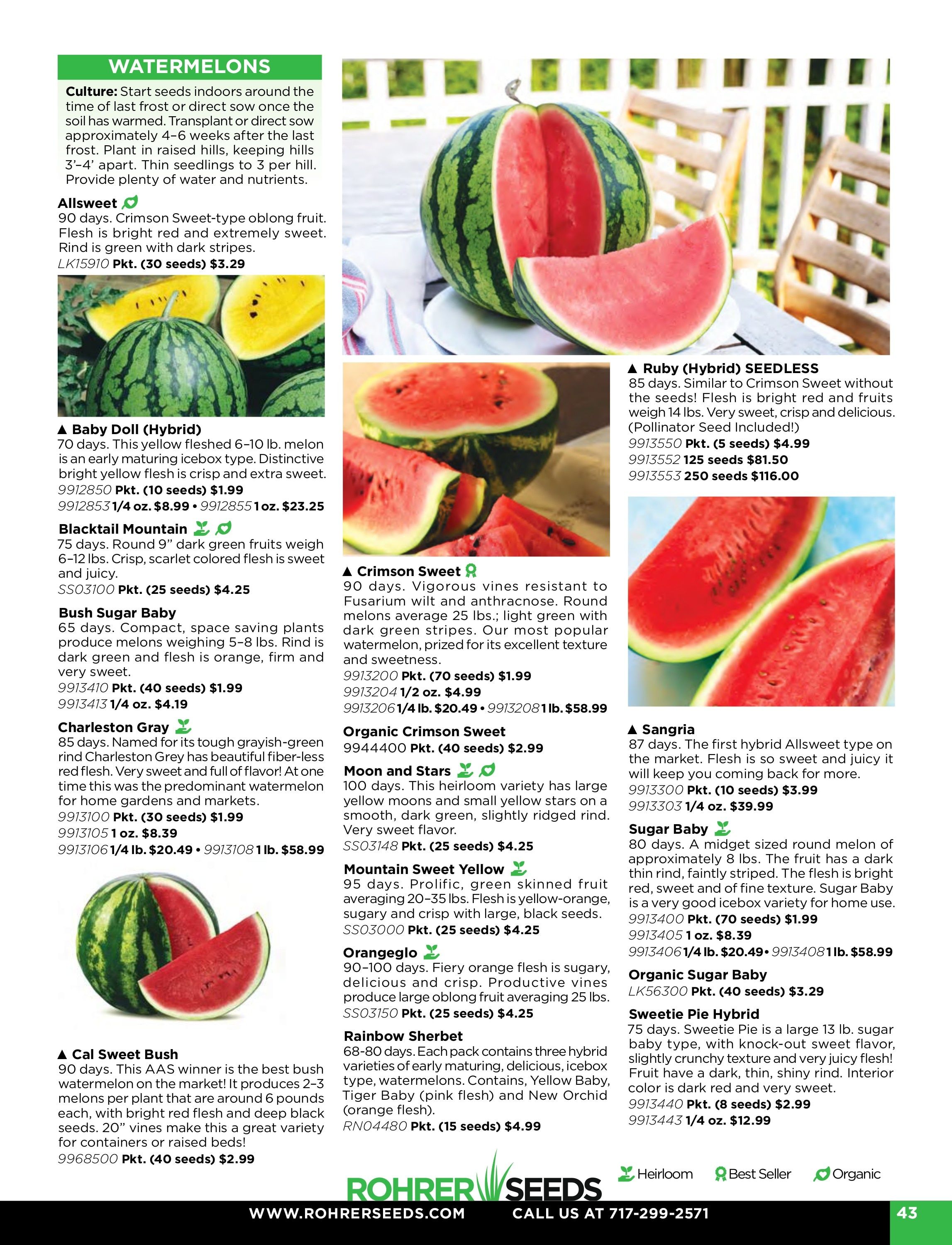 Rohrer Seeds Annual Seed Catalog Weekly Ad January 1 - December 31, 2026