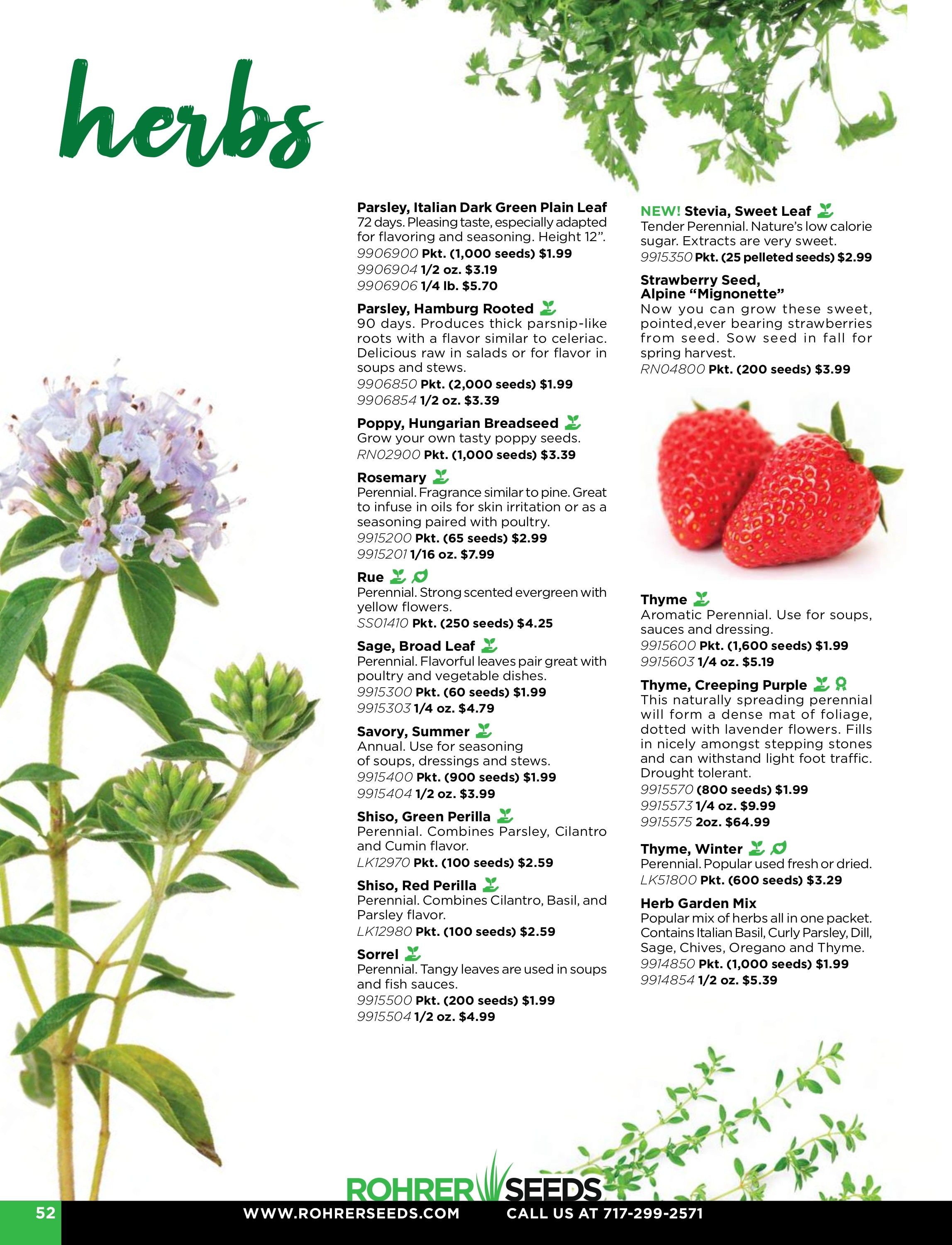 Rohrer Seeds Annual Seed Catalog Weekly Ad January 1 - December 31, 2026