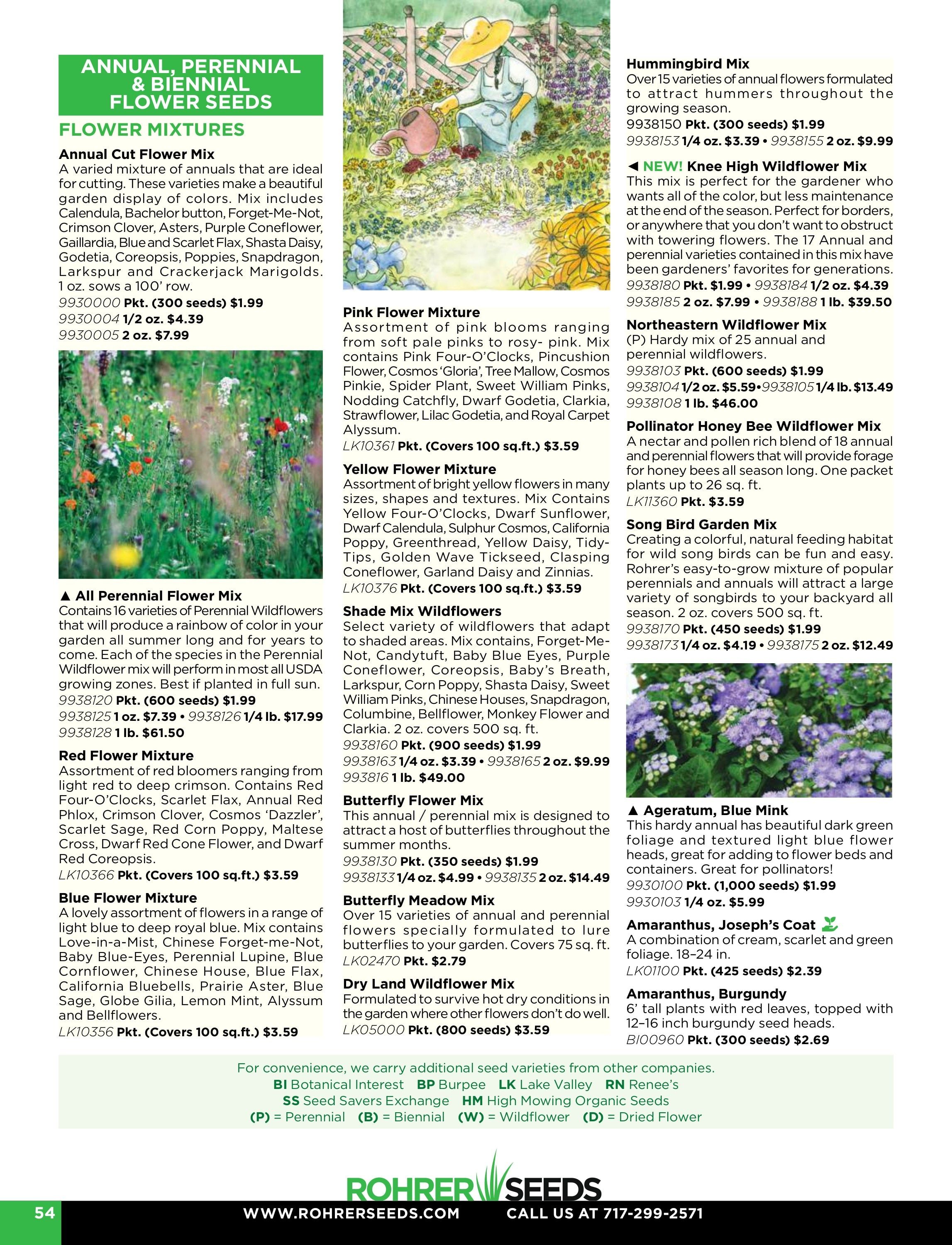 Rohrer Seeds Annual Seed Catalog Weekly Ad January 1 - December 31, 2026
