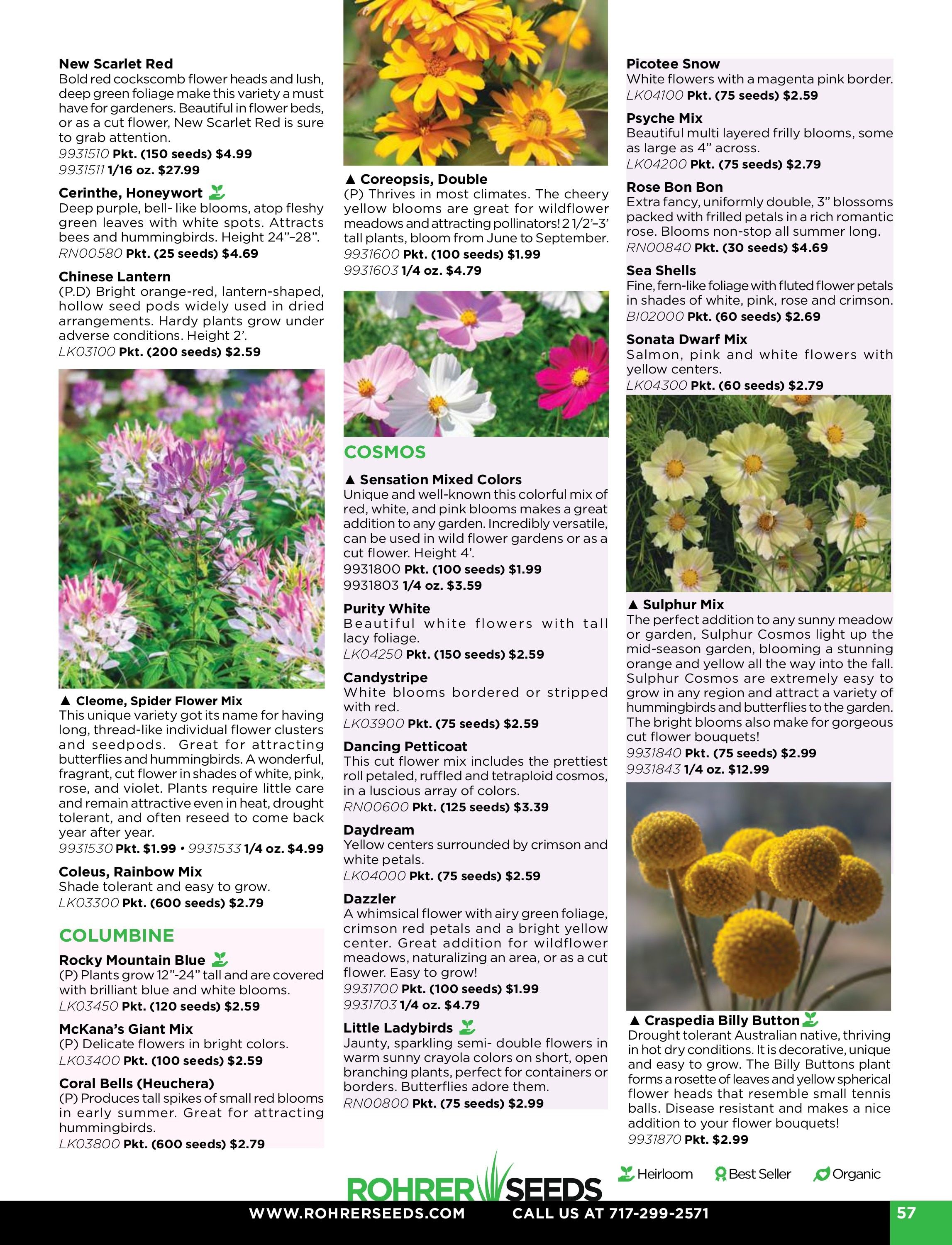 Rohrer Seeds Annual Seed Catalog Weekly Ad January 1 - December 31, 2026