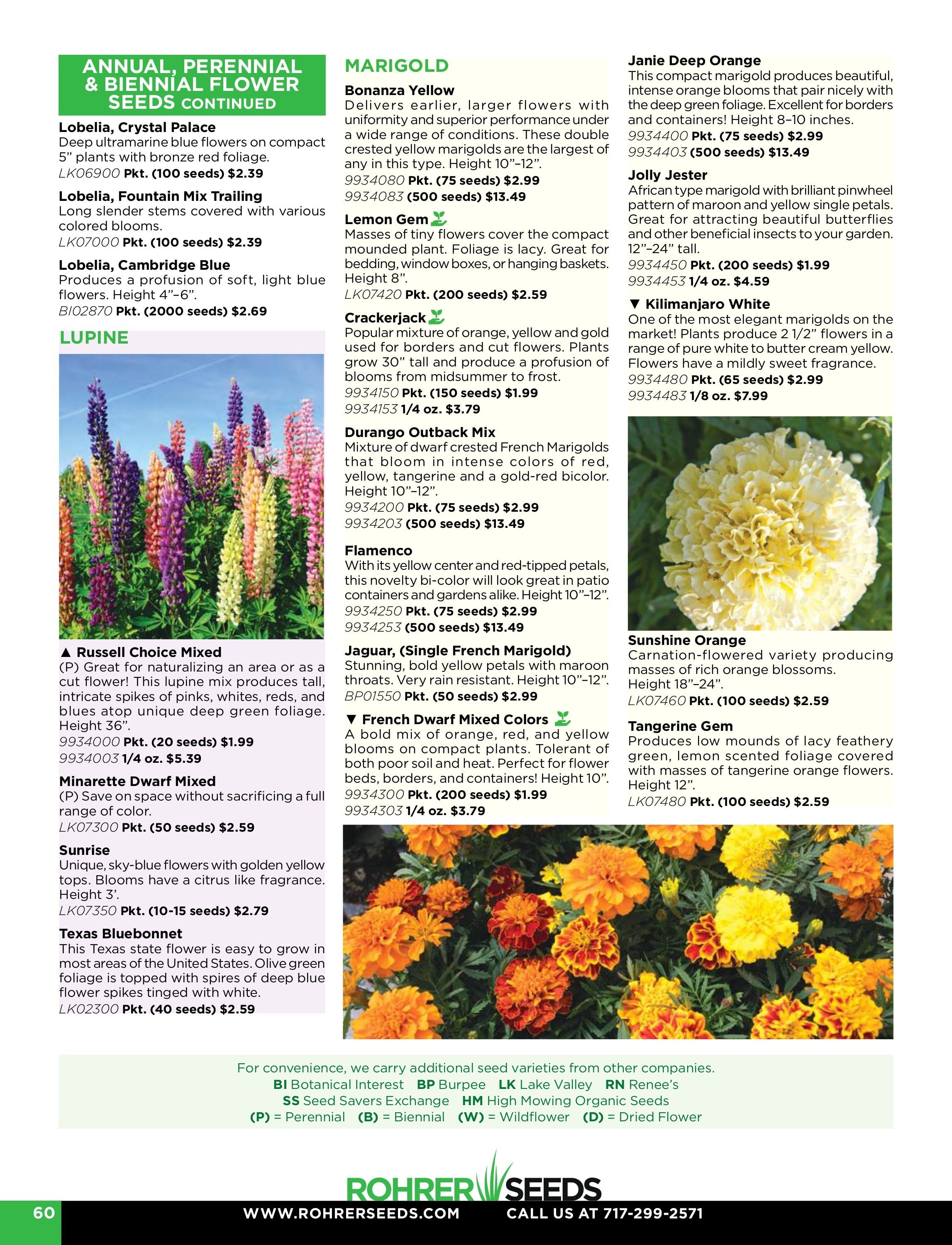 Rohrer Seeds Annual Seed Catalog Weekly Ad January 1 - December 31, 2026