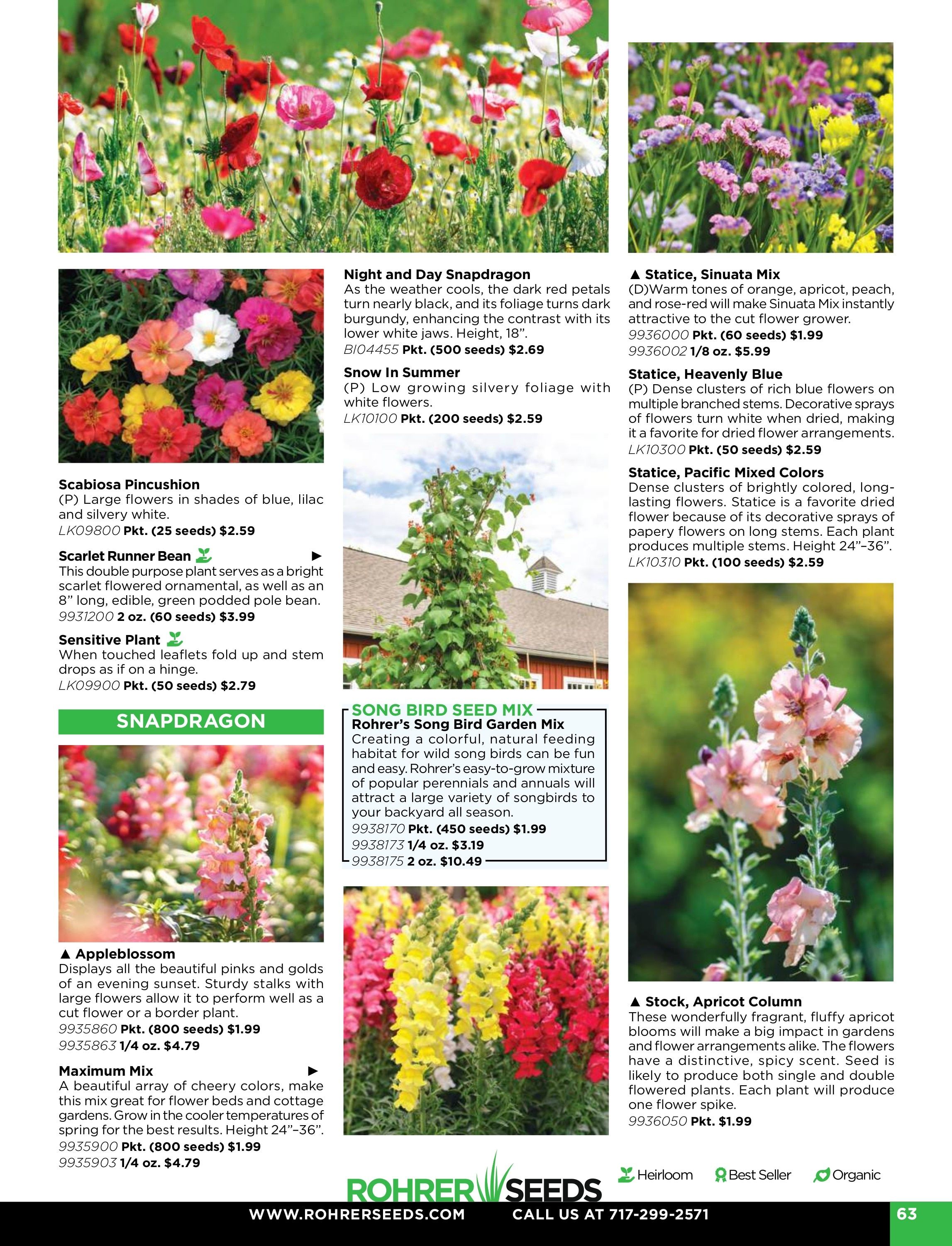 Rohrer Seeds Annual Seed Catalog Weekly Ad January 1 - December 31, 2026