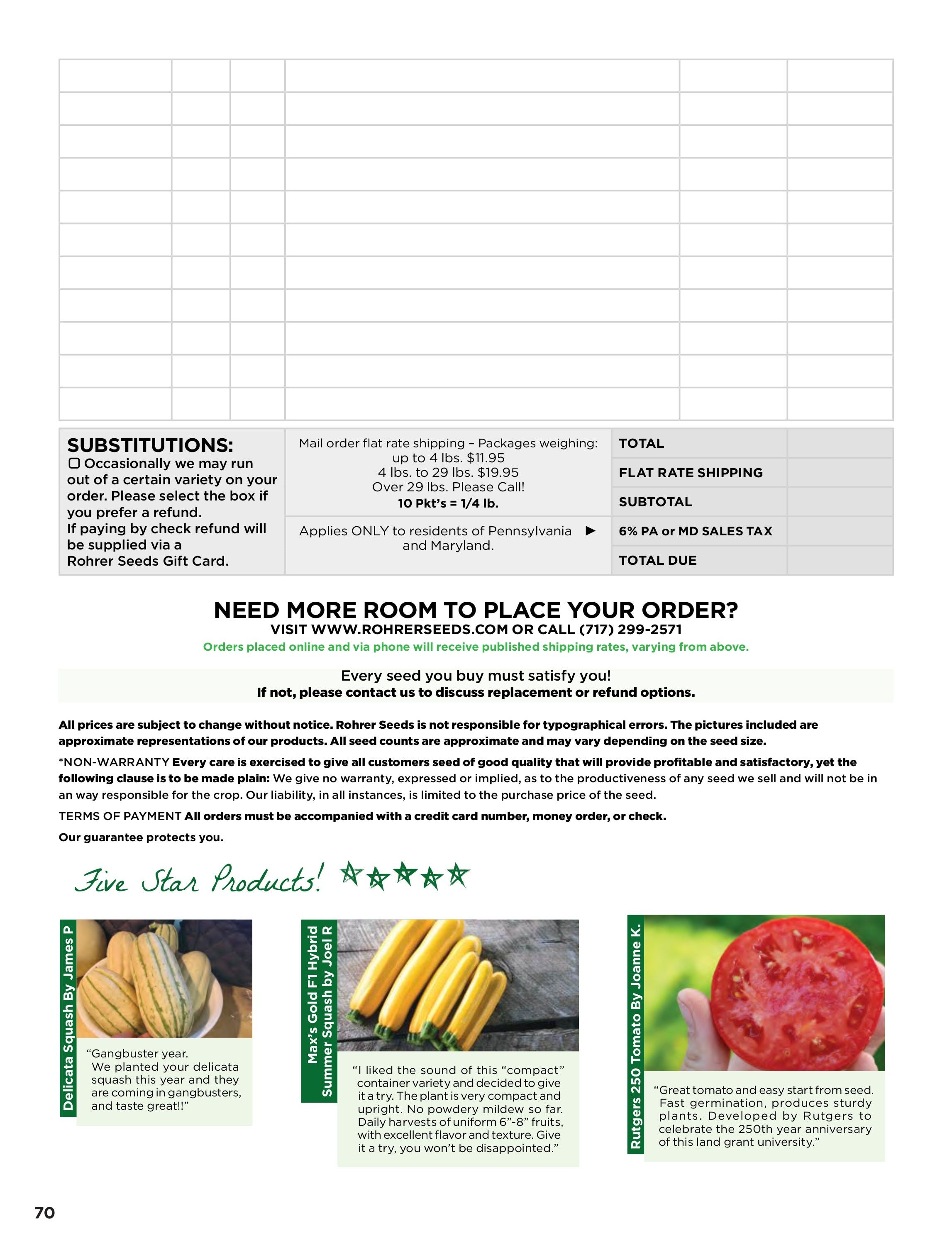 Rohrer Seeds Annual Seed Catalog Weekly Ad January 1 - December 31, 2026