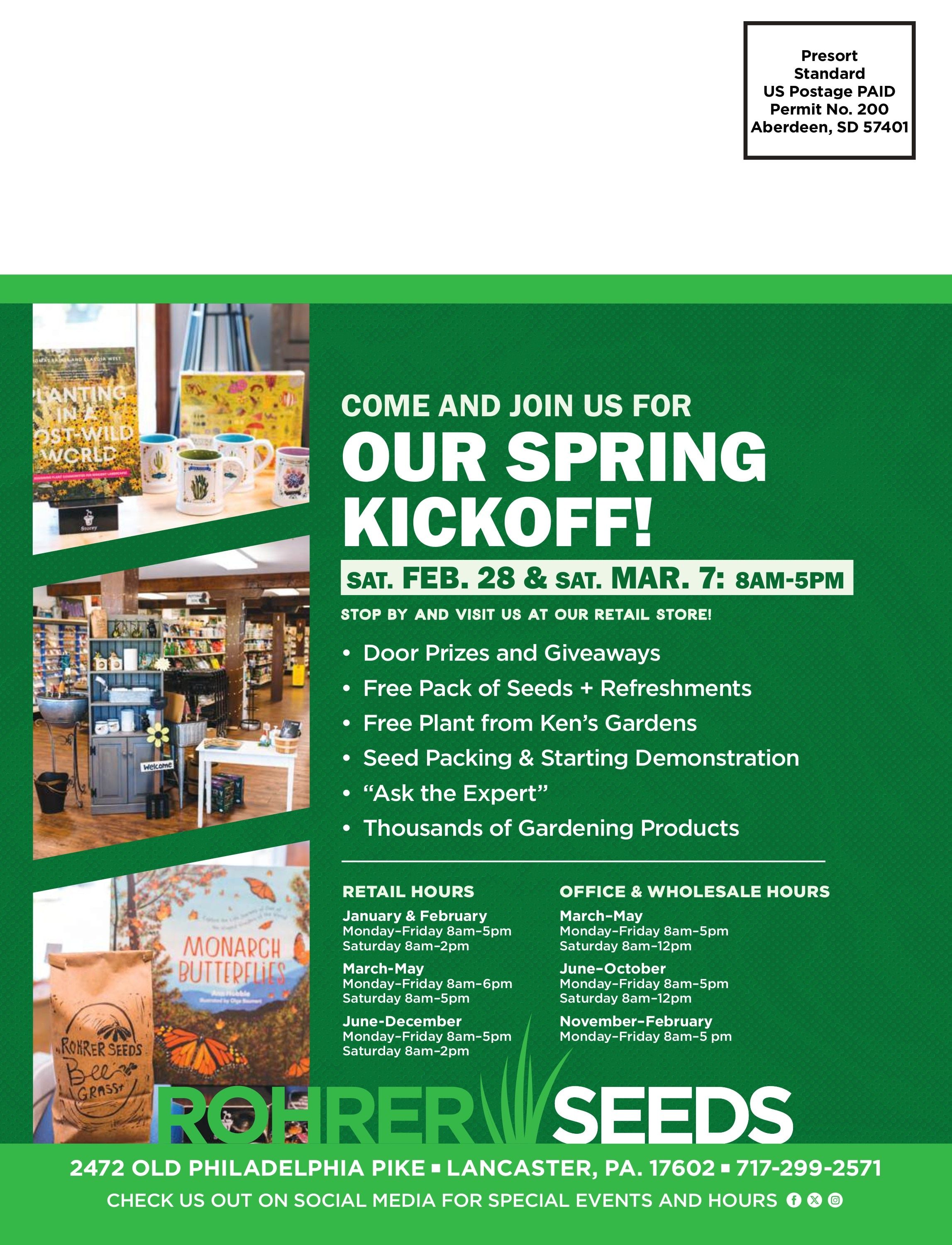 Rohrer Seeds Annual Seed Catalog Weekly Ad January 1 - December 31, 2026