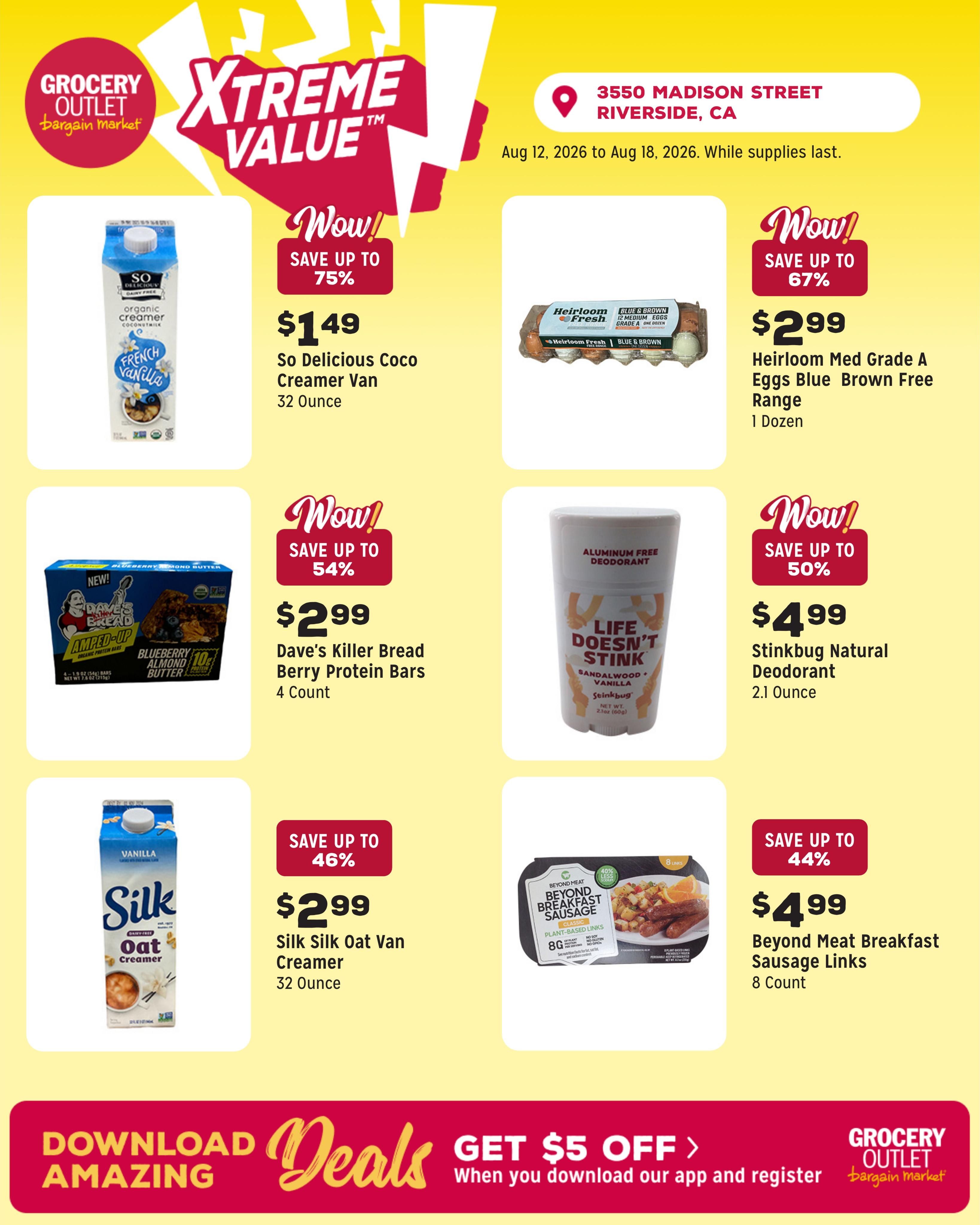 Grocery Outlet (Riverside Area, CA) Weekly Ad August 12 - 18, 2026