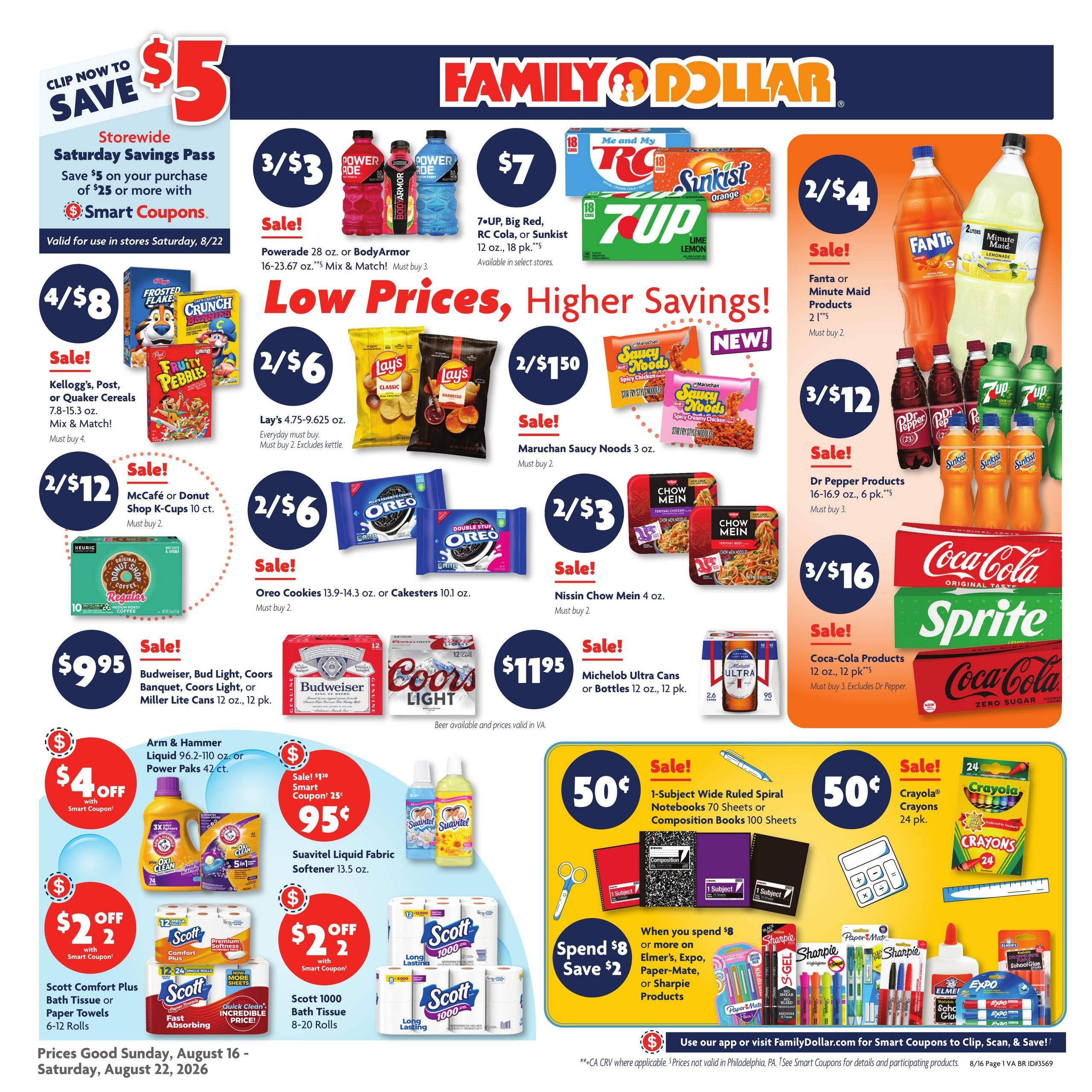 Family Dollar (VA) Weekly Ad August 16 - 22, 2026
