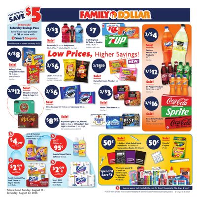 Family Dollar (Atlanta–Traverse City Area, MI) Weekly Ad August 16 - 22, 2026
