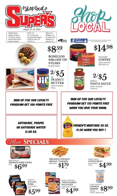 St. Francis Super's akronsuper@gmail.com. Weekly Ad August 13 - 19, 2026