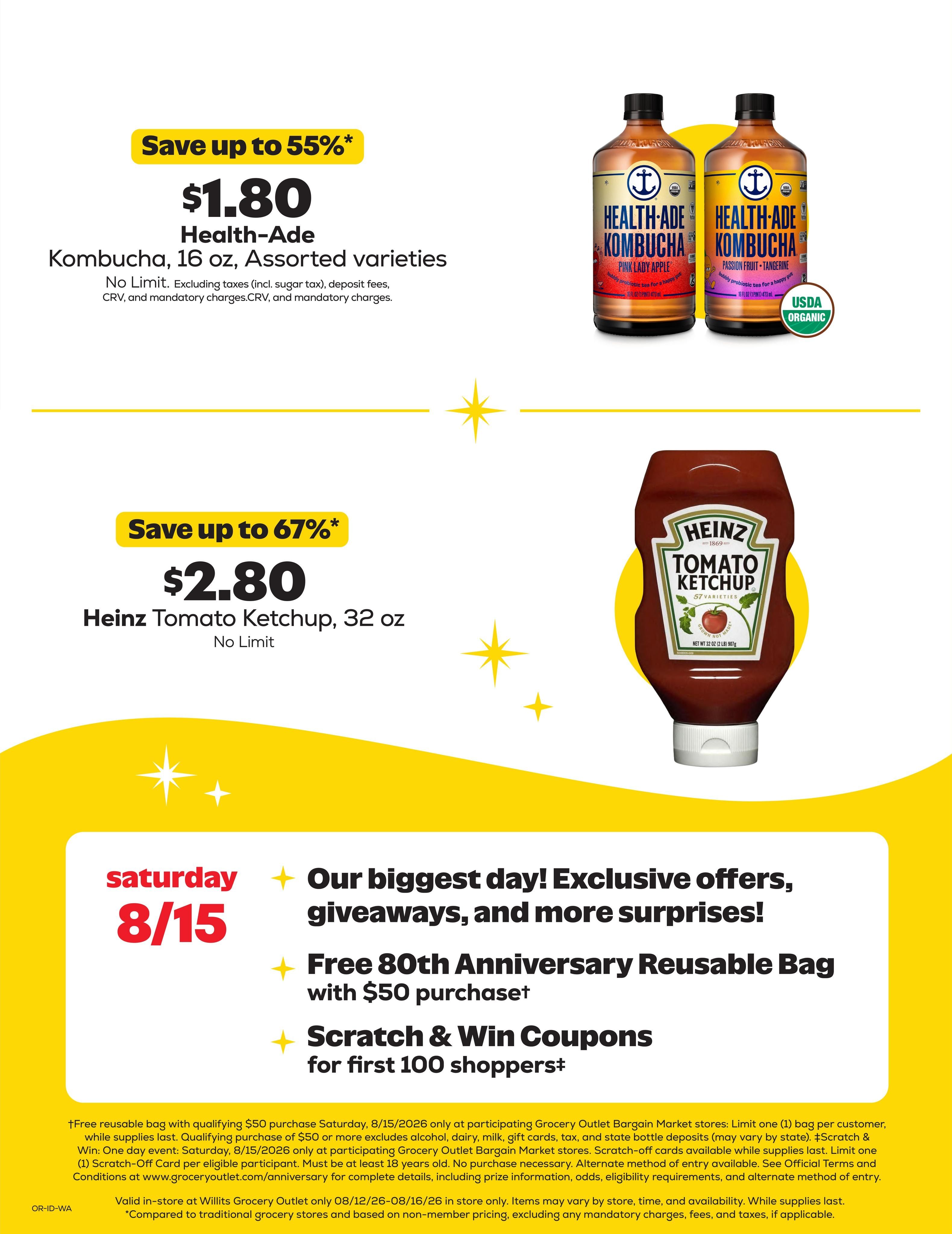 Grocery Outlet (Anatone–Asotin Area, ID–WA) Weekly Ad August 12 - 18, 2026
