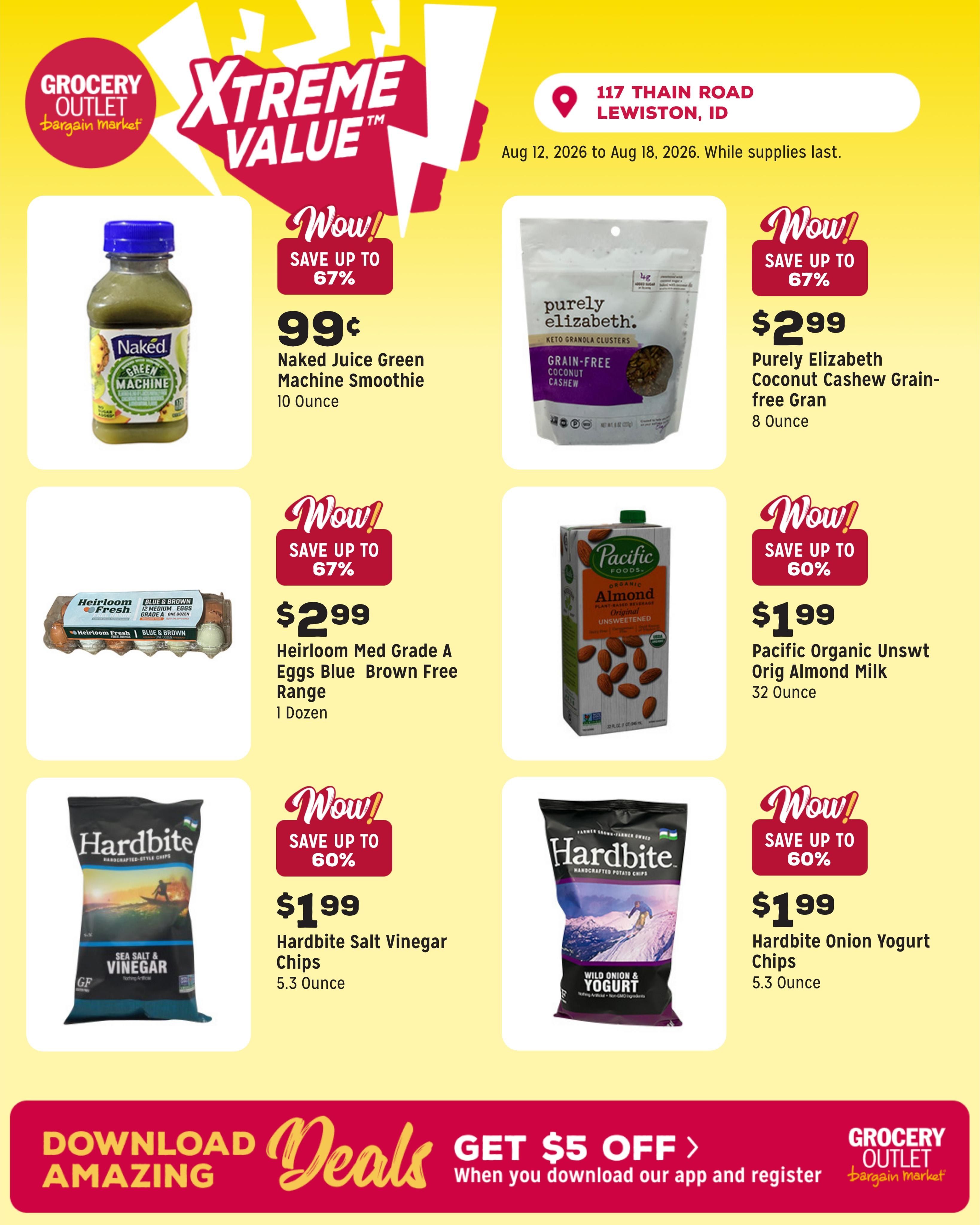 Grocery Outlet (Clarkston–Craigmont Area, ID–WA) Weekly Ad August 12 - 18, 2026