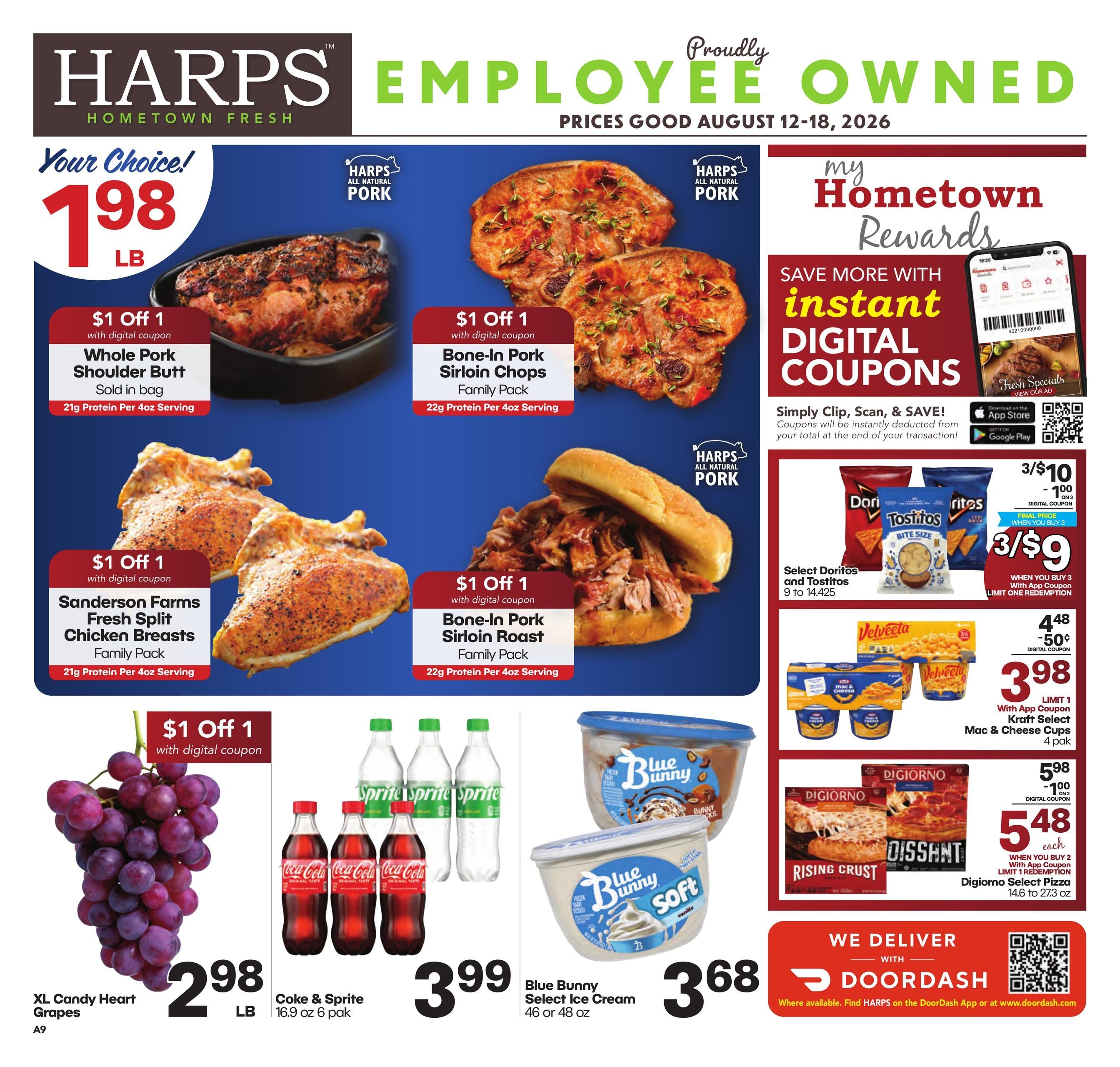 Harps Foods (Kaw City Area, OK) Weekly Ad August 12 - 18, 2026