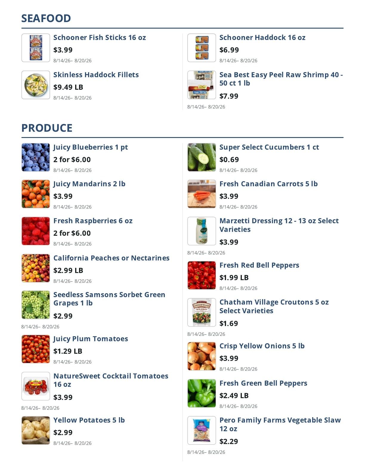 Main Street Grocery Weekly Ad August 14 - 20, 2026