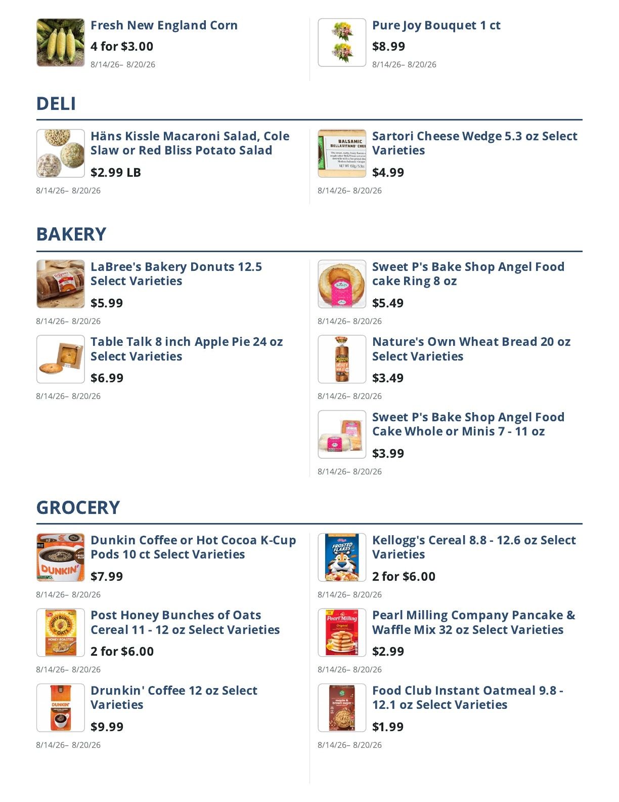 Main Street Grocery Weekly Ad August 14 - 20, 2026