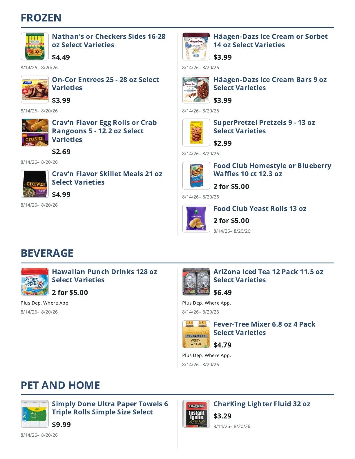 Main Street Grocery Weekly Ad August 14 - 20, 2026