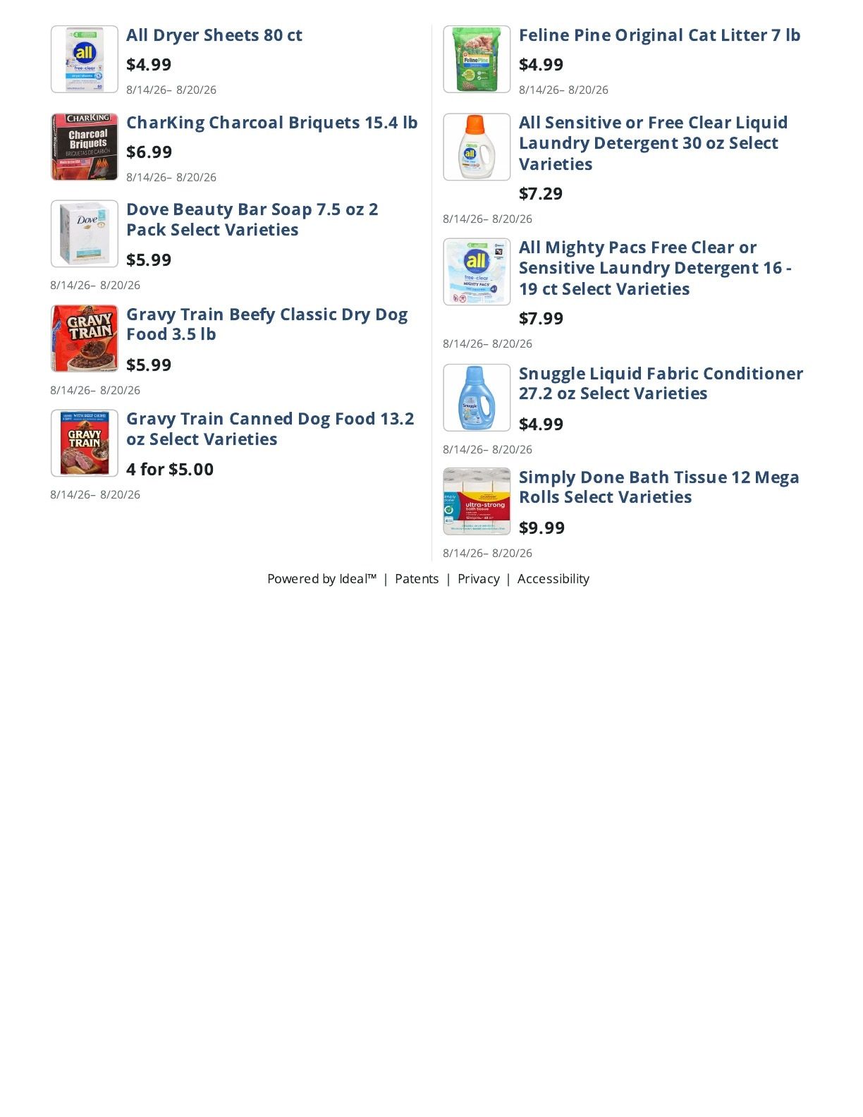 Main Street Grocery Weekly Ad August 14 - 20, 2026