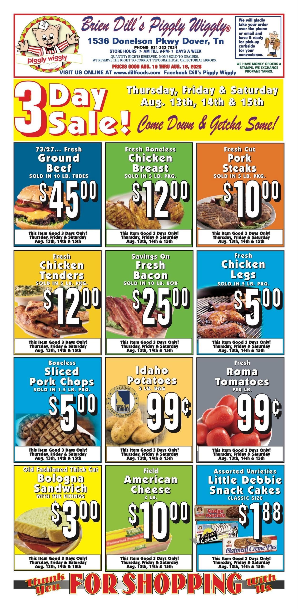 Piggly Wiggly Dover Tn Weekly Ad August 10 - 16, 2026