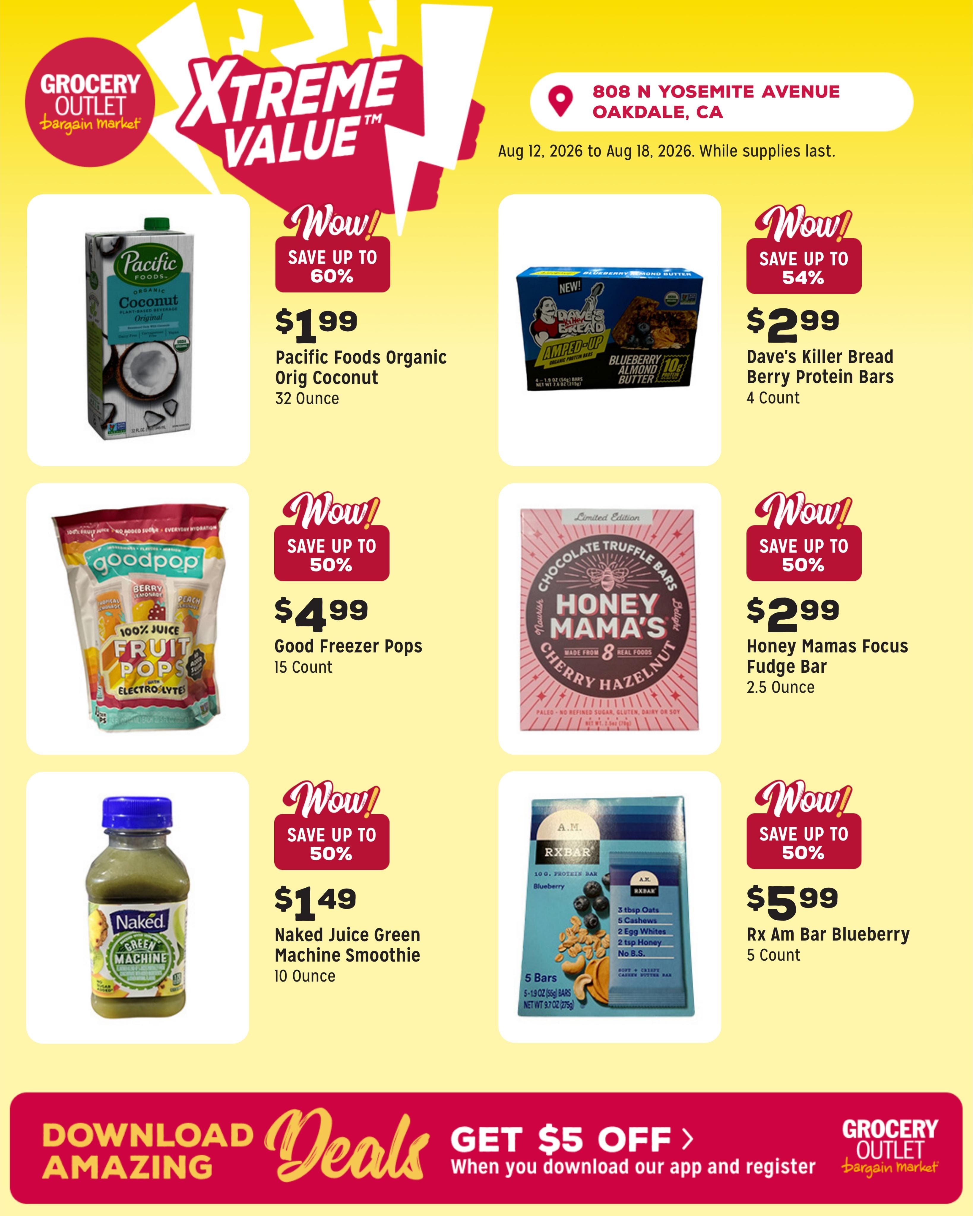 Grocery Outlet (Oakdale Area, CA) Weekly Ad August 12 - 18, 2026