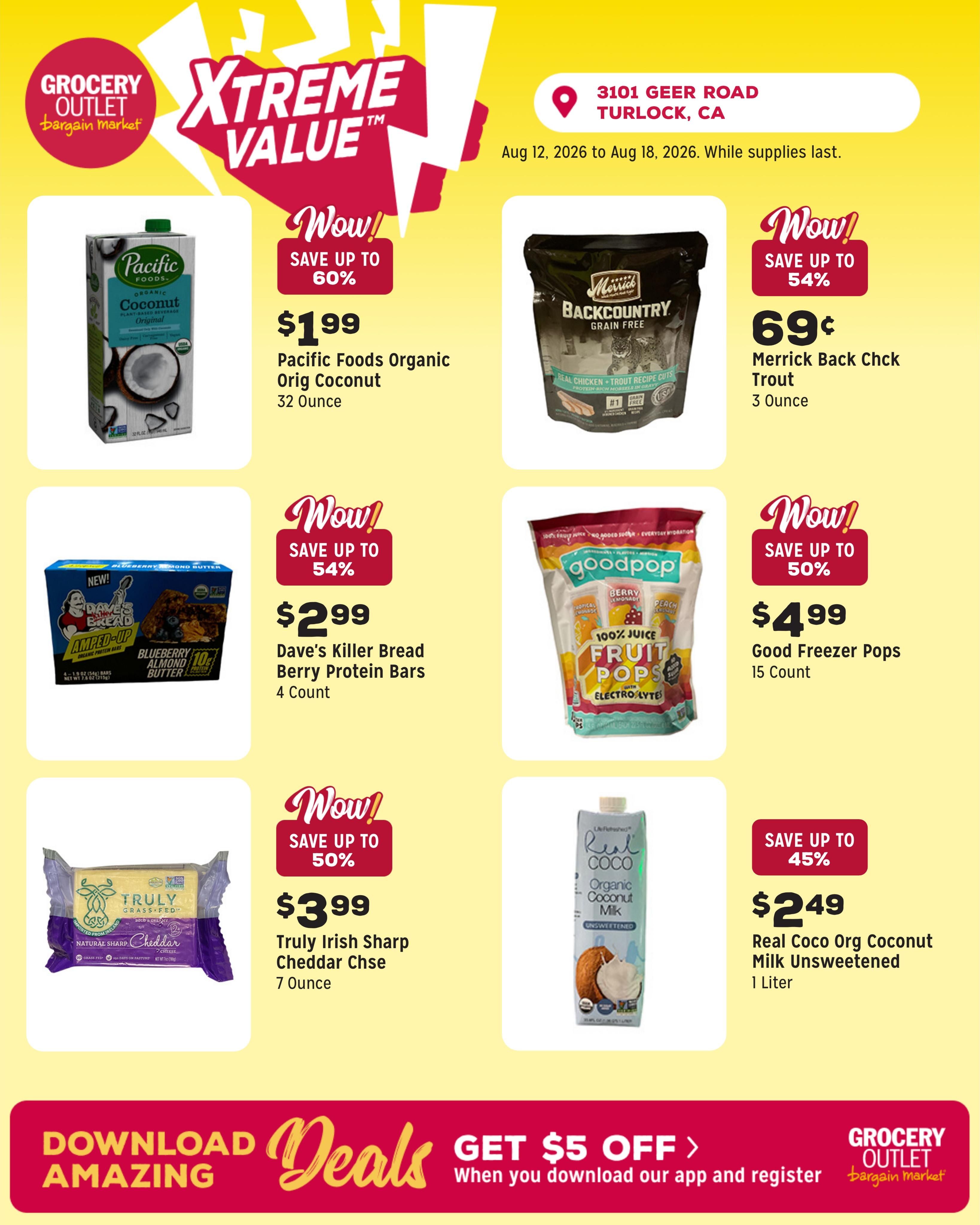 Grocery Outlet (Turlock Area, CA) Weekly Ad August 12 - 18, 2026