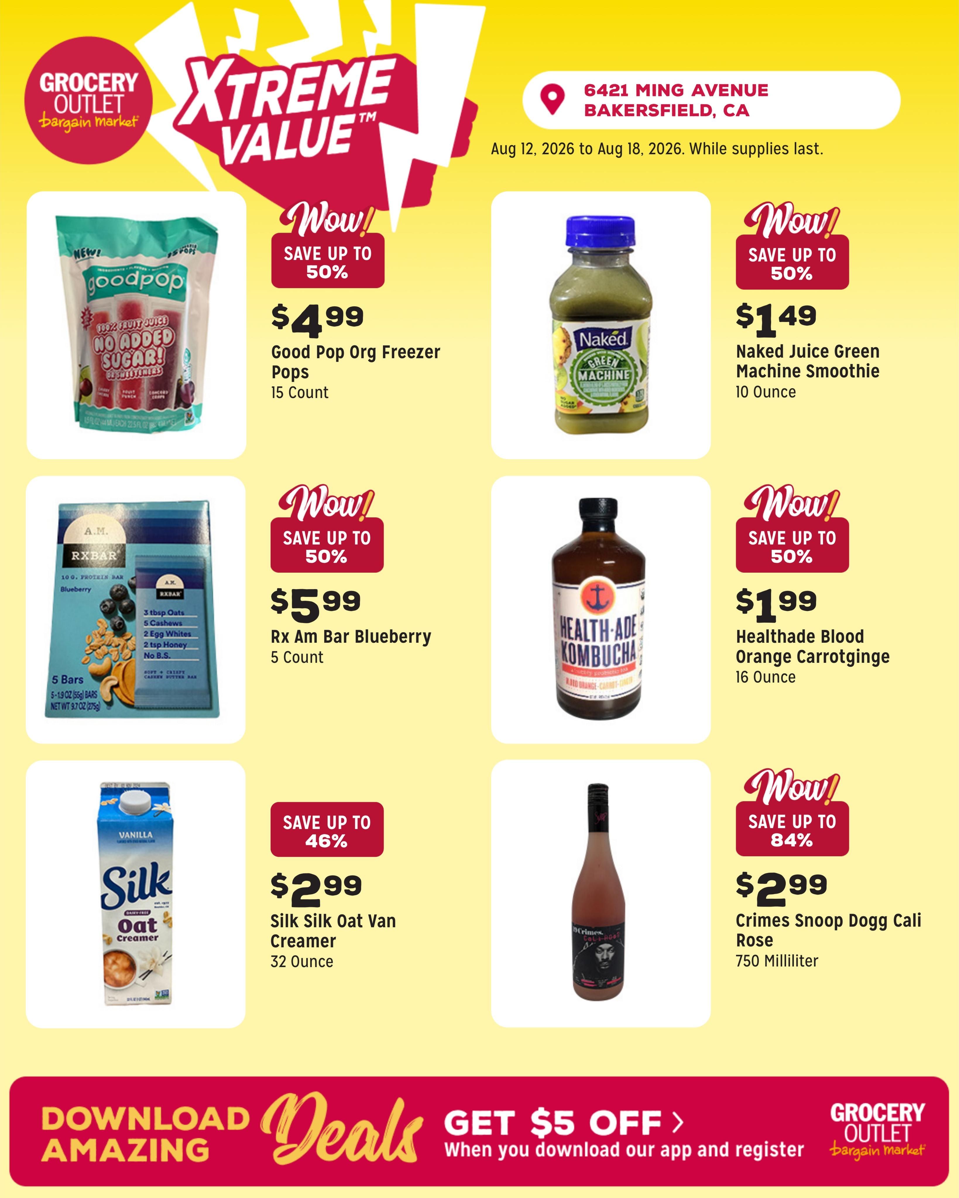 Grocery Outlet (Edison–Lamont Area, CA) Weekly Ad August 12 - 18, 2026