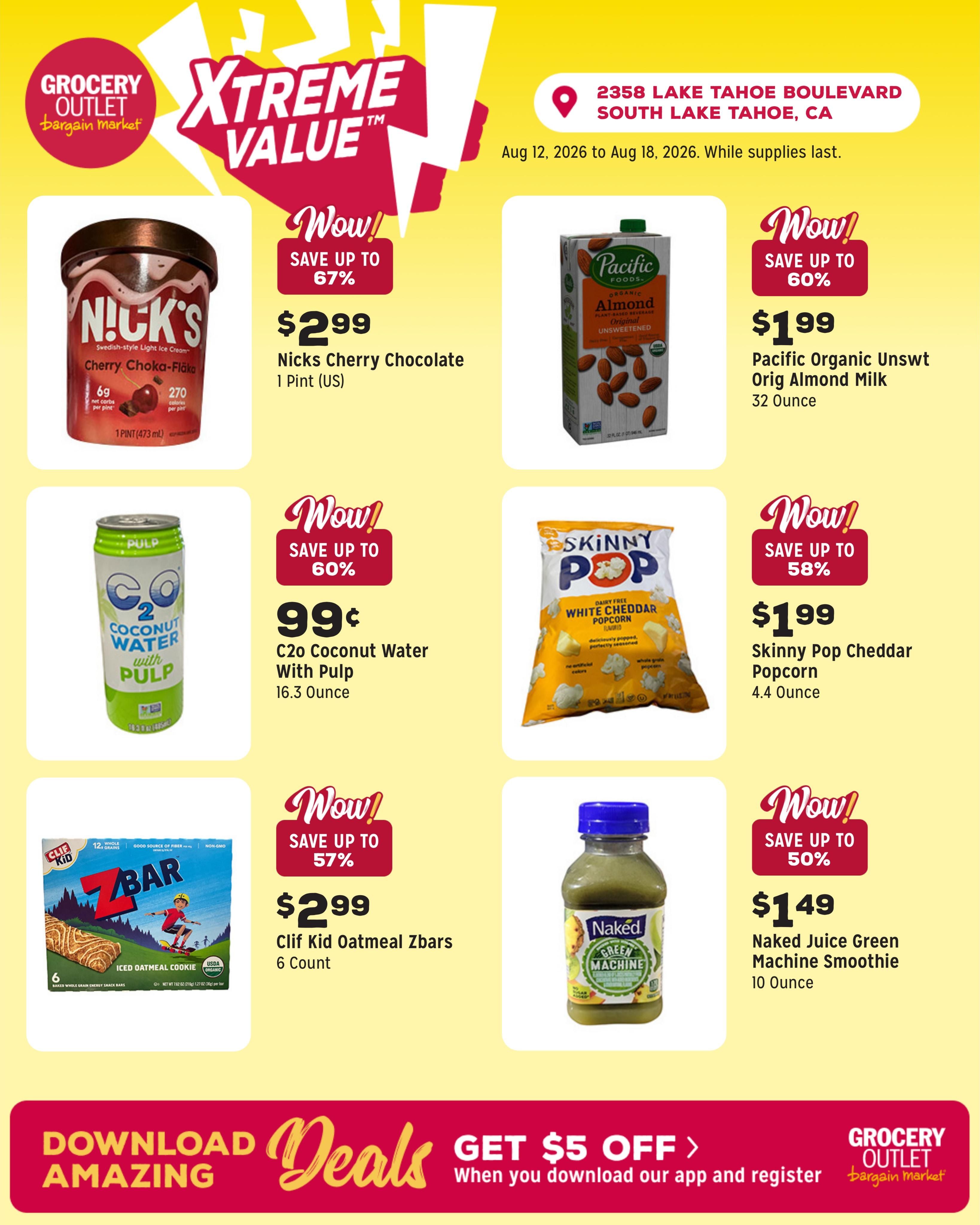 Grocery Outlet (South Lake Tahoe Area, CA) Weekly Ad August 12 - 18, 2026