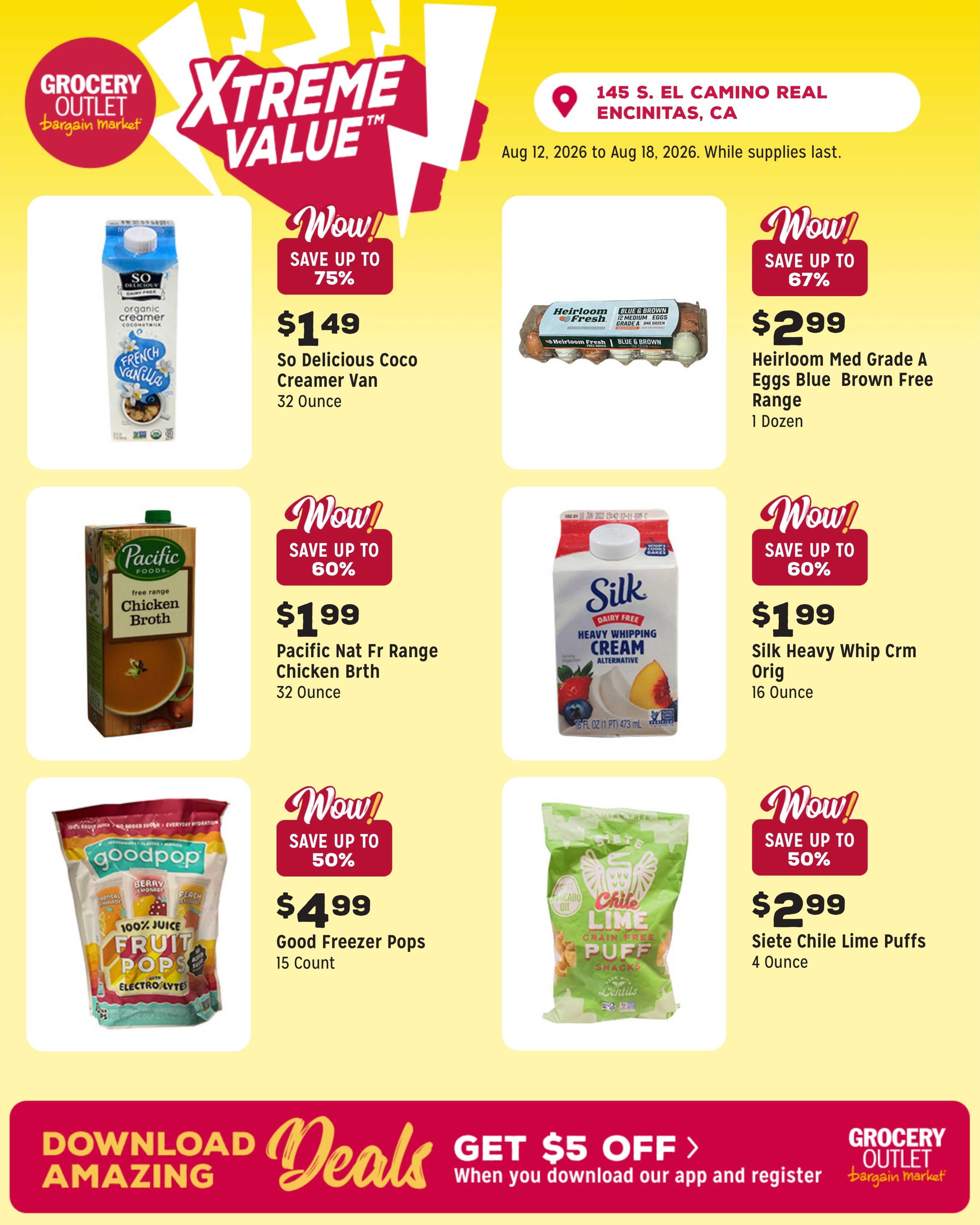 Grocery Outlet (Encinitas–Cardiff By The Sea Area, CA) Weekly Ad August 12 - 18, 2026